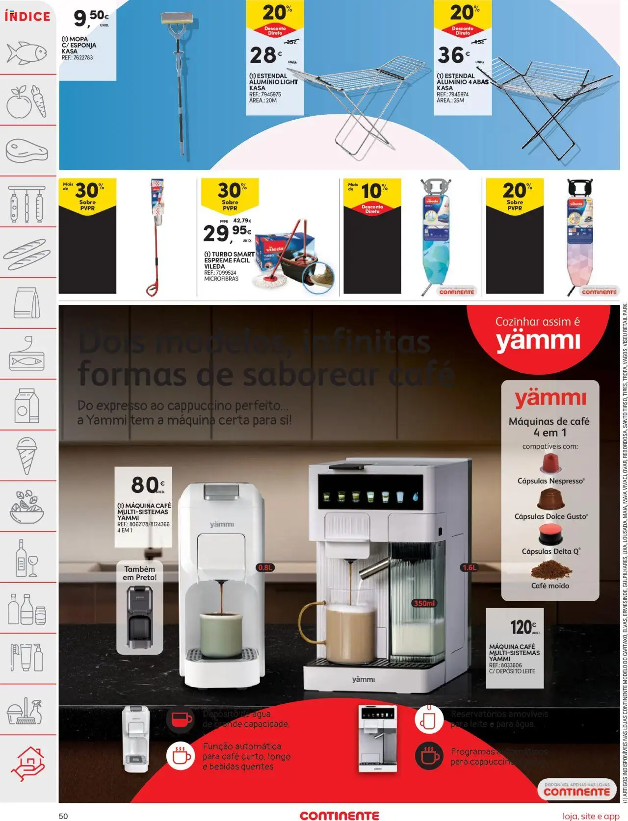 Continente folheto │ válido de 19.08.2025 | Página: 50 | Produtos: Máquina de café, Delta q, Esponja, Café