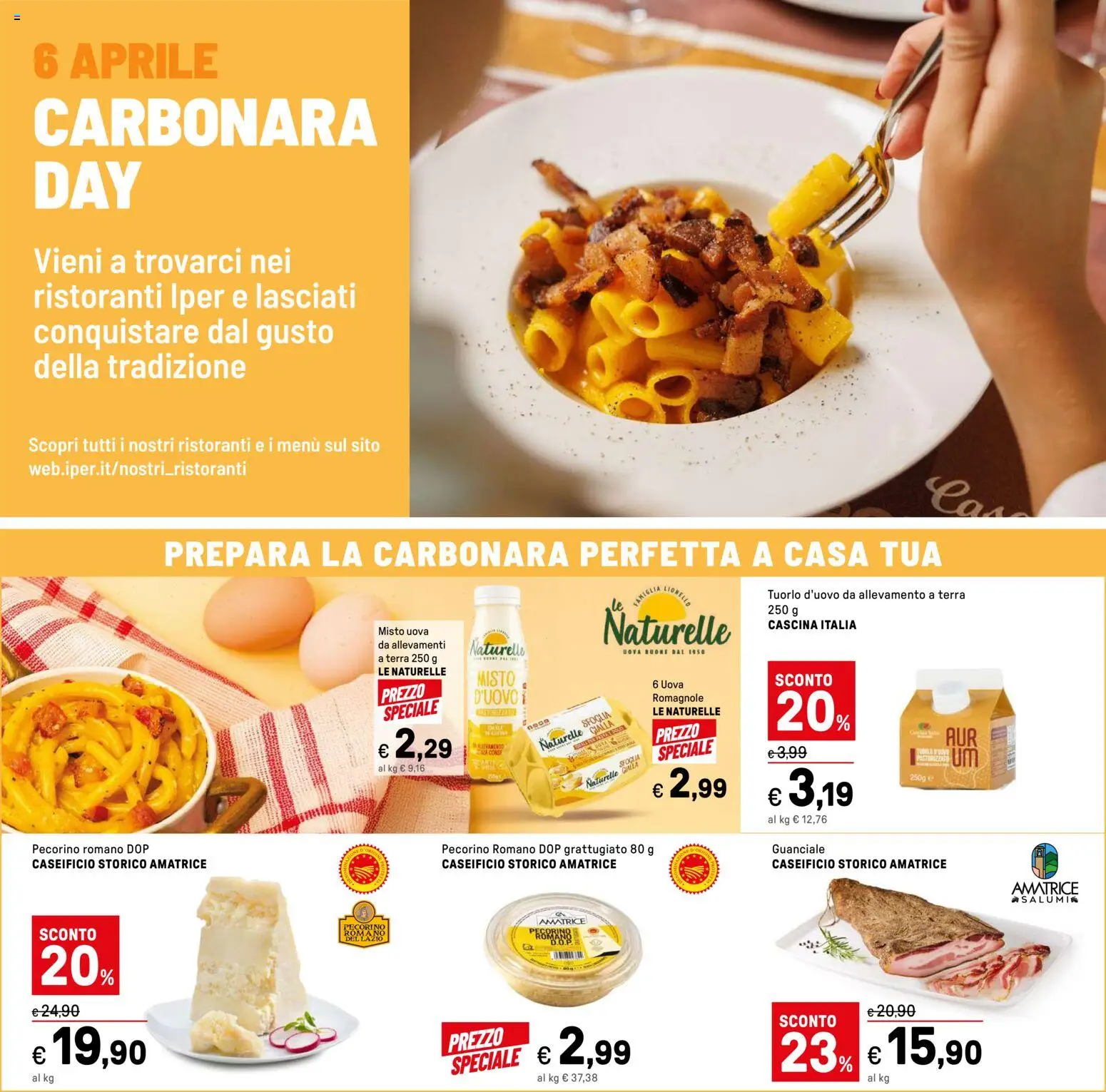 Volantino Iper del 27.03.2026 | Pagina: 48 | Prodotti: Uova, Pecorino Romano, Pecorino, Guanciale