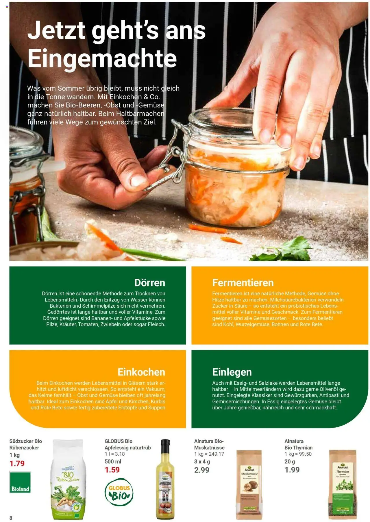 Globus prospekt Homburg-Einöd	 – gültig ab 25.08.2025 | Seite: 8 | Produkte: Olivenol, Obst, Zucker, Kürbis