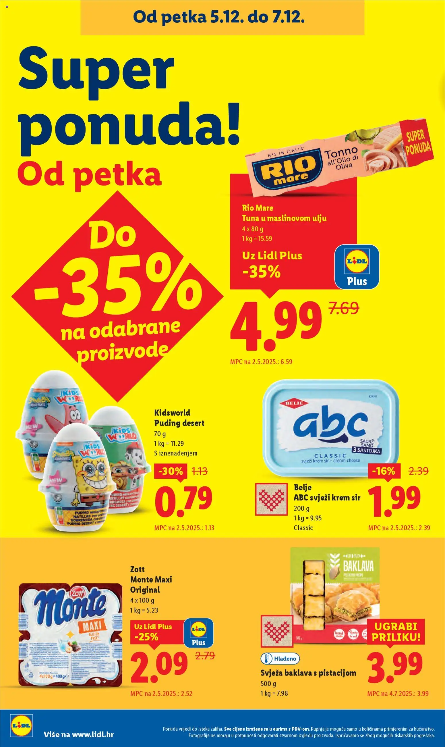 Lidl katalog | vrijedi od 01.12.2025 | Stranica: 84 | Proizvodi: Krem sir, Sir, Puding, Tuna