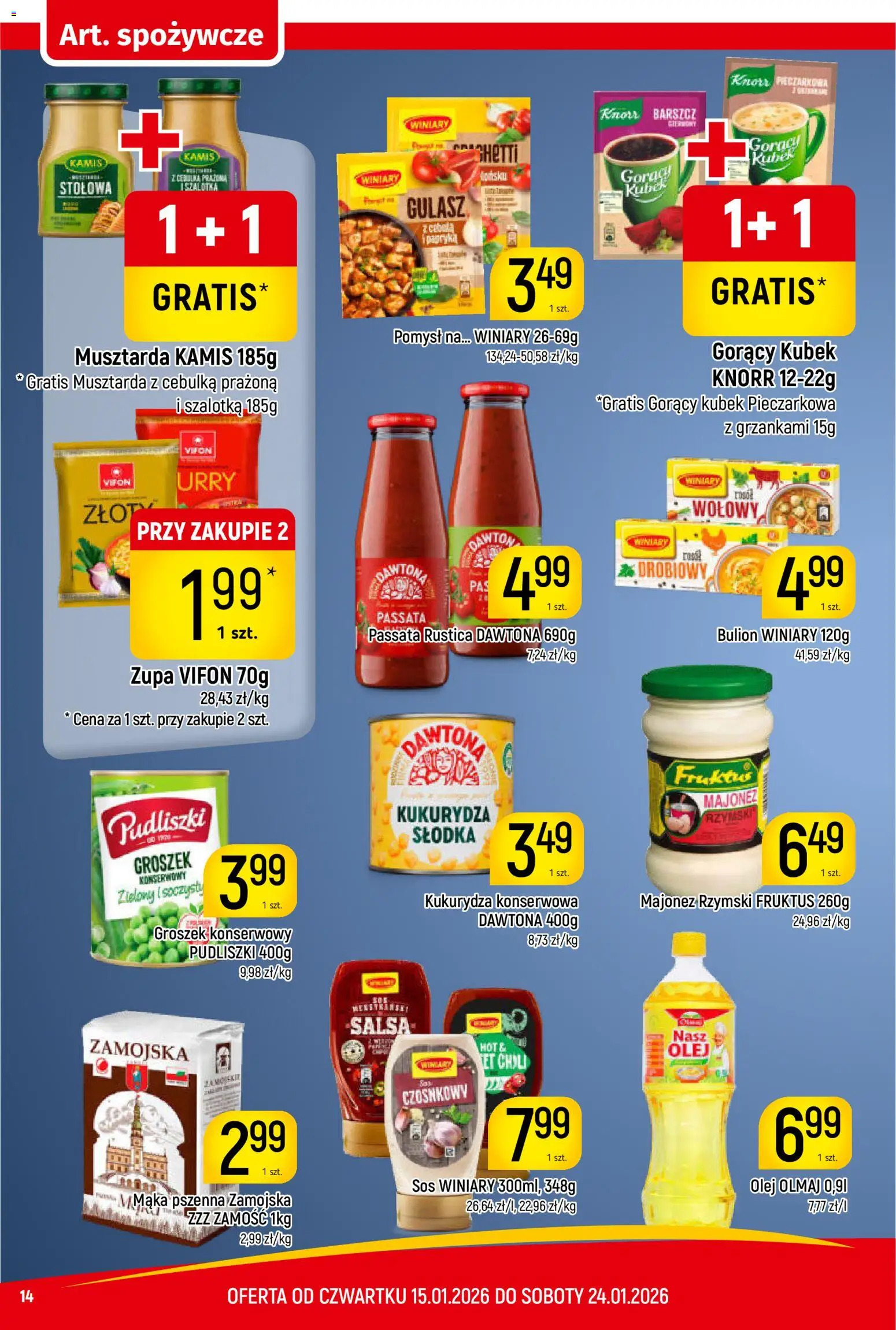 Piotruś Pan Gazetka od 15.01.2026 | Strona: 14 | Produkty: Barszcz, Gorący kubek, Groszek konserwowy, Szalotka