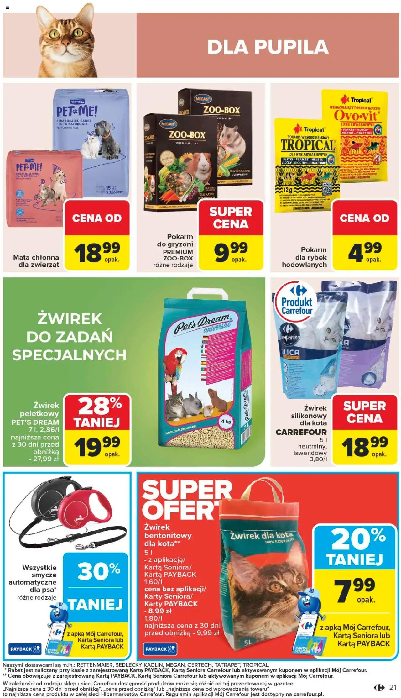 Carrefour Gazetka - Łap okazje od 09.10.2025 | Strona: 21 | Produkty: Karta, Żwirek dla kota, Żwirek bentonitowy