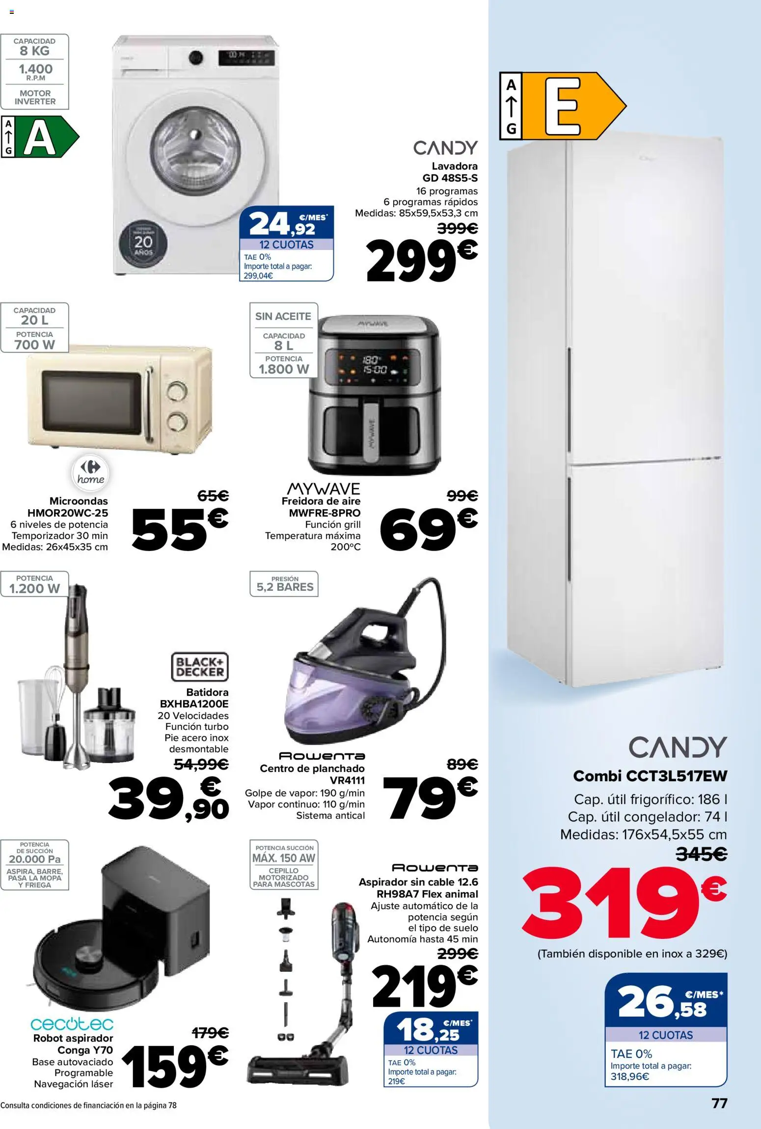 Carrefour folleto │ válido desde el 14.11.2025 | Página: 77 | Productos: Aceite, Cable, Lavadora, Freidora