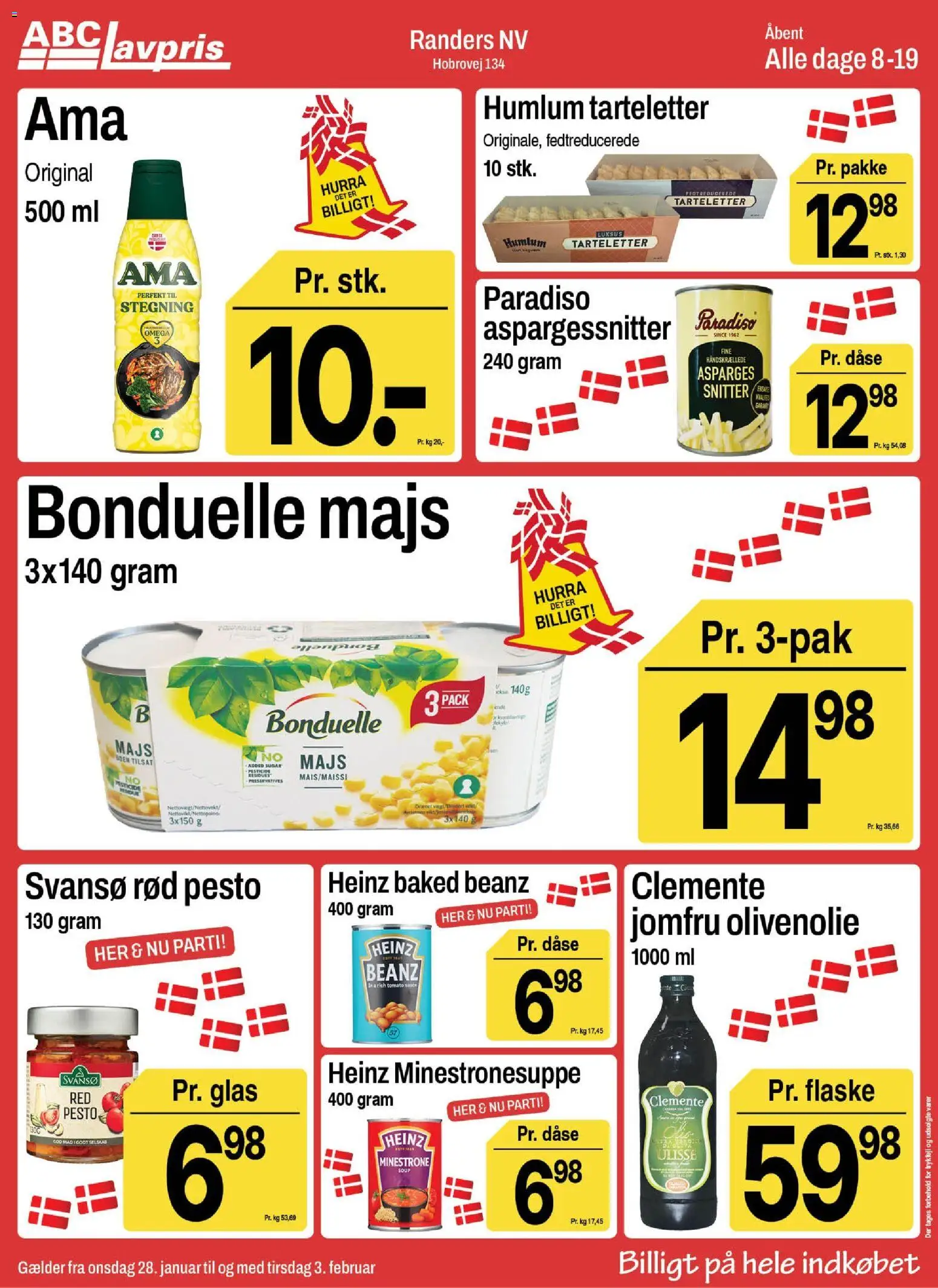 Abc Lavpris tilbudsavis – gyldig fra 28.01.2026 | Side: 3 | Produkter: Majs, Pesto, Asparges, Aspargessnitter