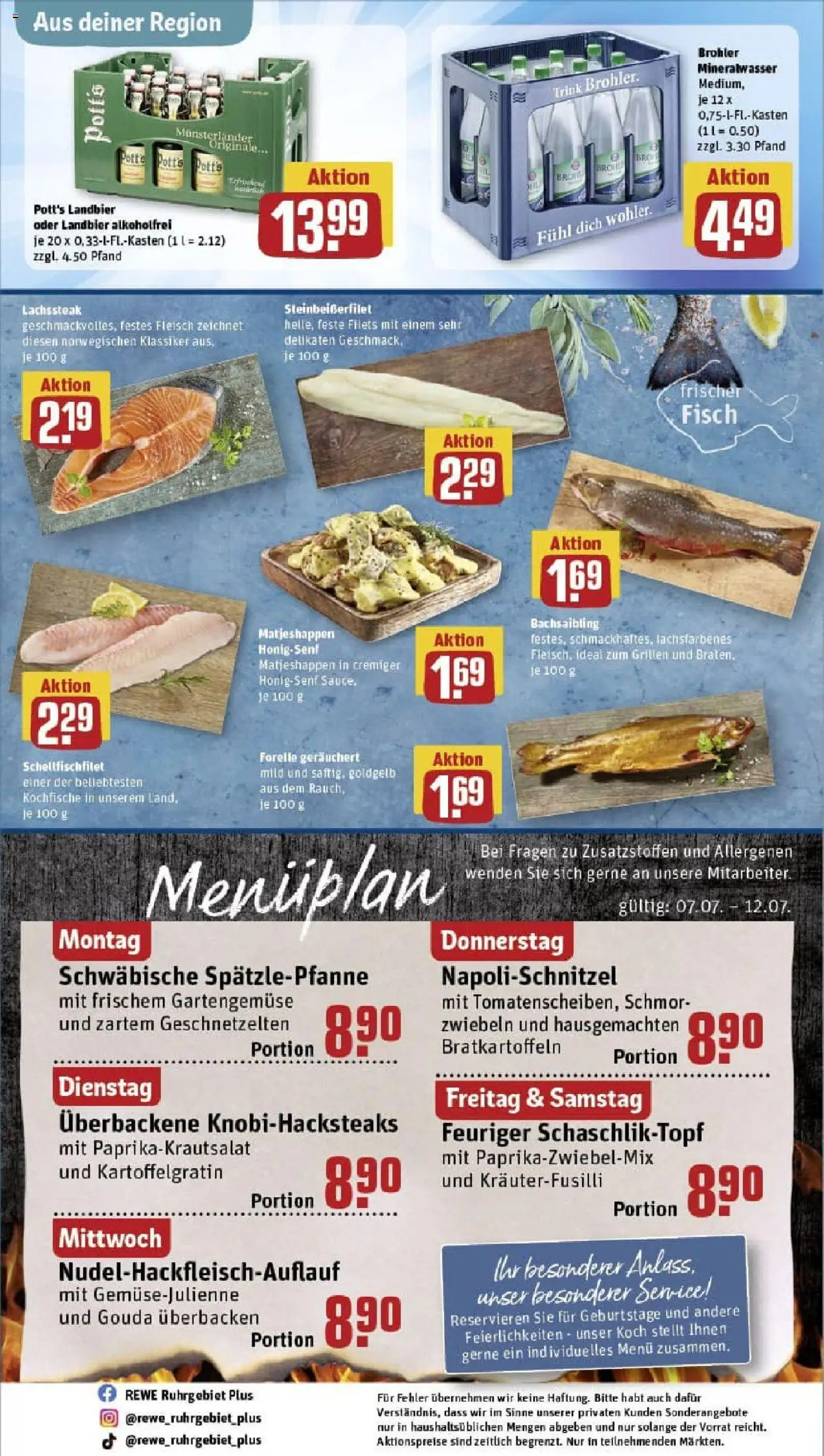 Rewe prospekt Hamm	 - gültig ab dem 06.07.2025 | Seite: 31 | Produkte: Mineralwasser, Fisch, Zwiebeln, Steak