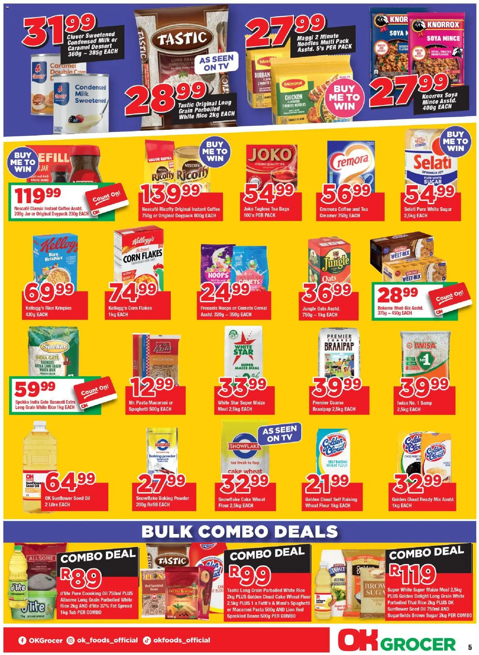 New OK Foods catalogue – valid from 25.03.2026 | Page: 5 | Products: Milk, Creamer, Oil, Fat spread