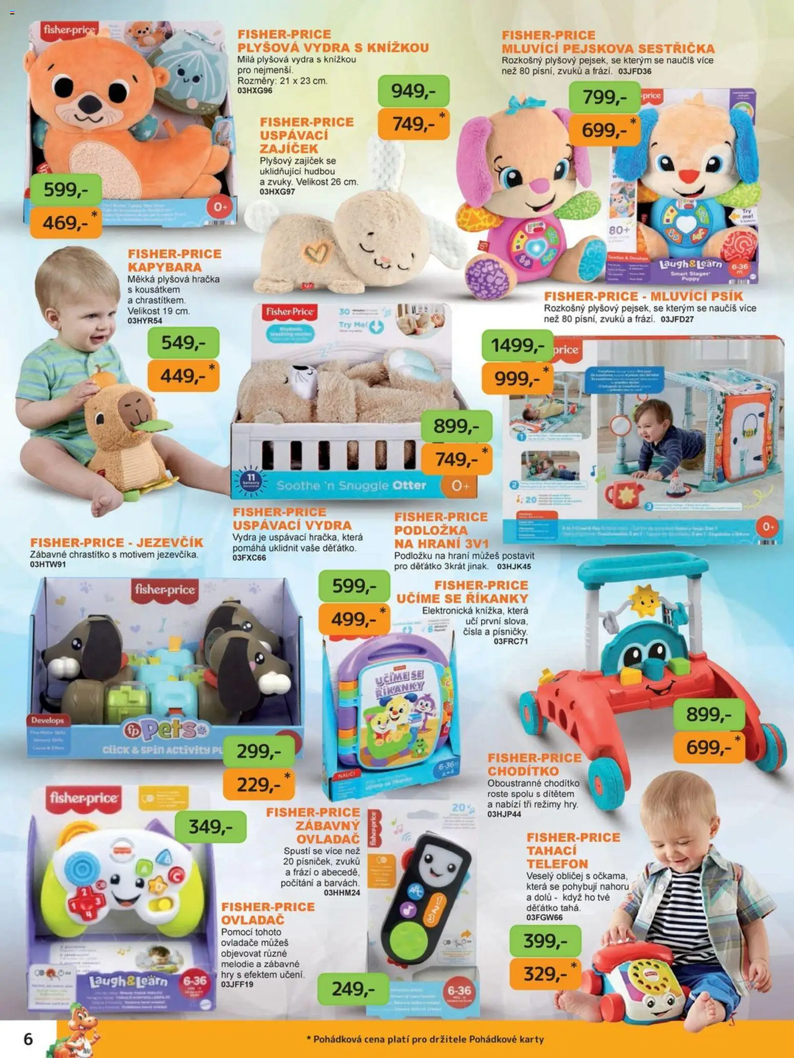 Dráčik leták od 03.10.2025 | Strana: 6 | Produkty: Fisher price, Telefon, Mila, Karty
