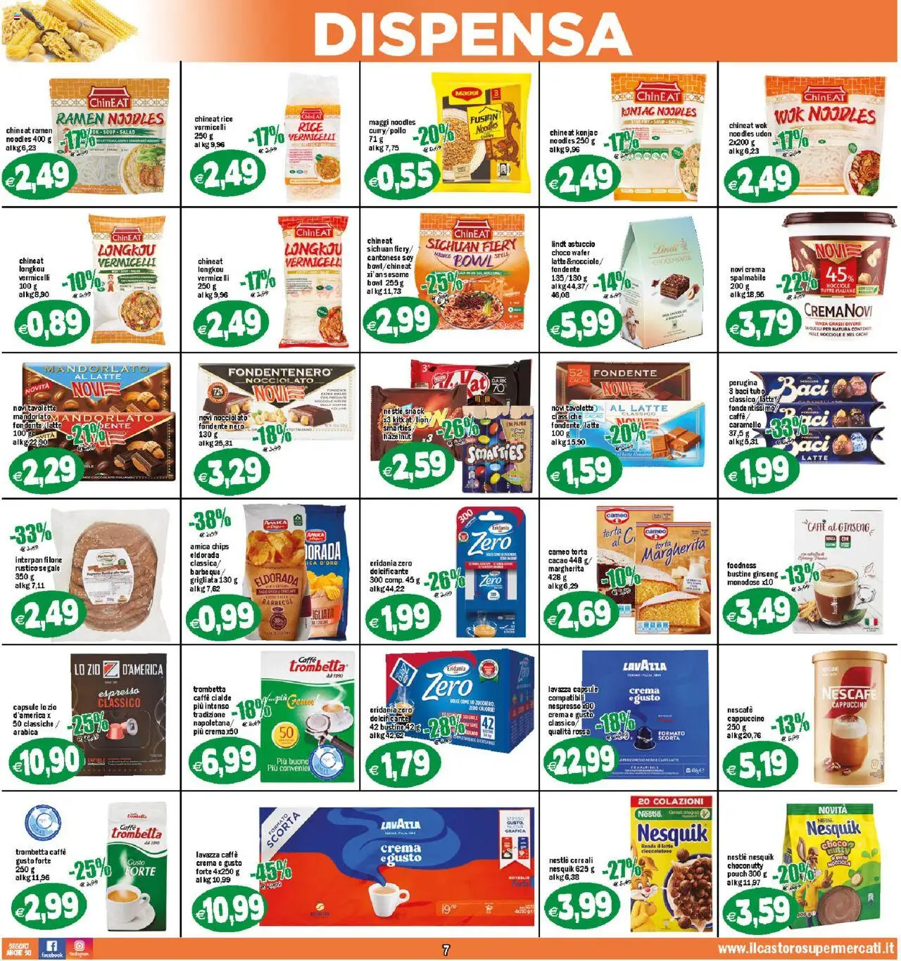 Volantino Il Castoro del 17.09.2025 | Pagina: 7 | Prodotti: Dolcificante, Cereali, Latte, Lavazza