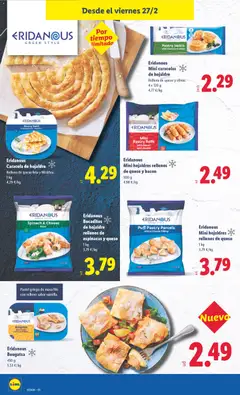 Vista previa Eridanous Mini hojaldres rellenos de queso y bacon, 500 g válido desde el 23.02.2026 | Página: 22