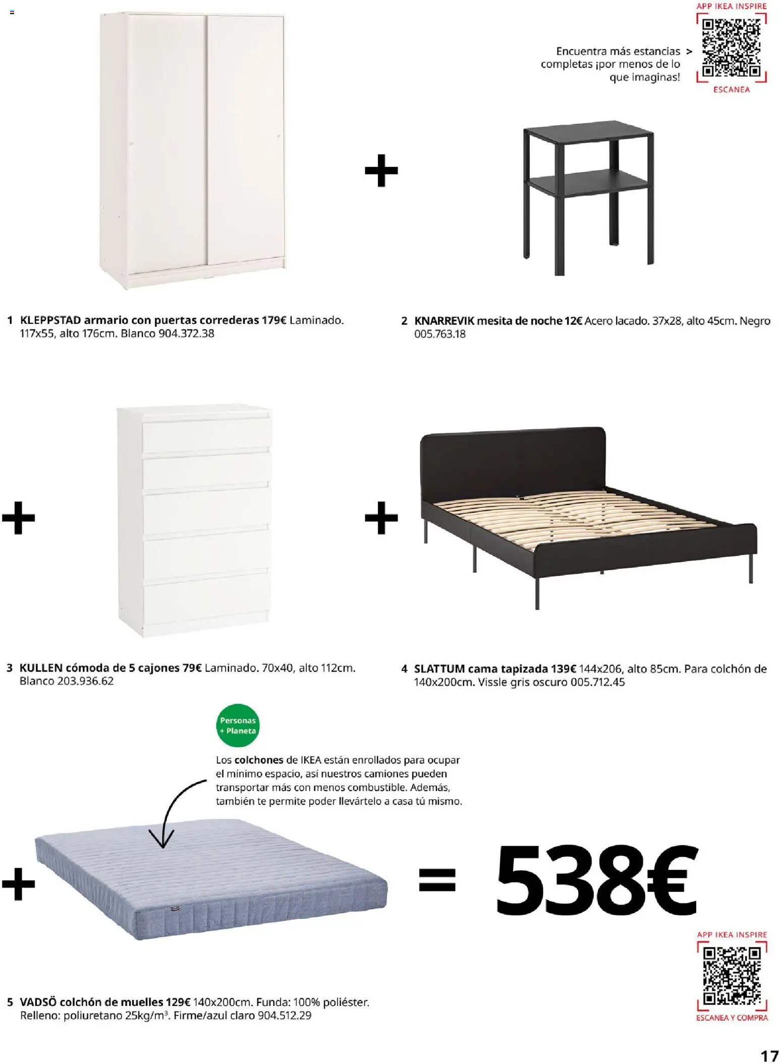 Catálogo IKEA Dormitorios │ válido desde el 01.02.2026 | Página: 17 | Productos: Té, Colchon, Funda, Cama