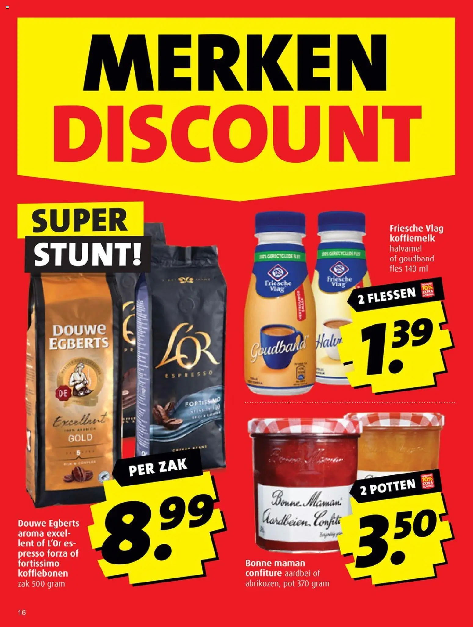 {H1} | Pagina: 16 | Producten: Koffiebonen, Fles, Zak, Aardbei