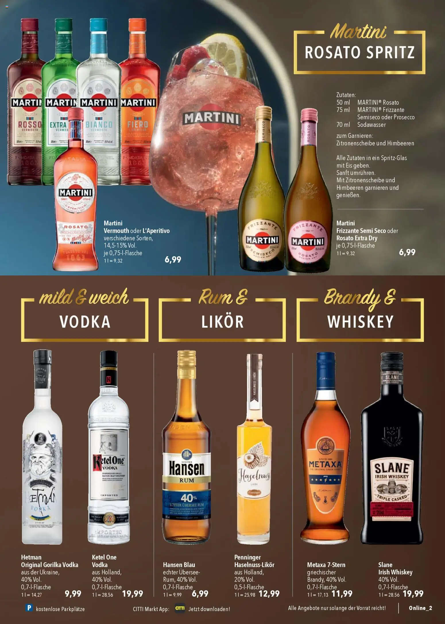 CITTI Markt Prospekt 	 – gültig ab 03.12.2025 | Seite: 33 | Produkte: Martini, Likör, Metaxa, Eis