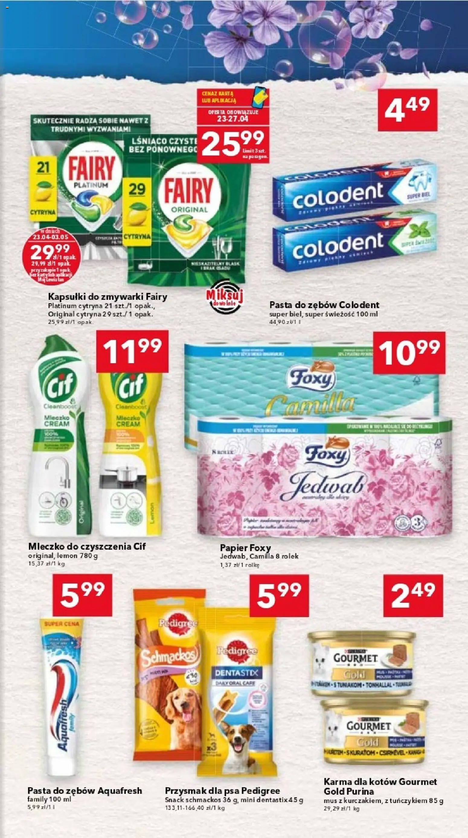 Lewiatan gazetka - Katowice od 23.04.2026 | Strona: 15 | Produkty: Karta, Karma dla kotów, Fairy, Kapsułki do zmywarki
