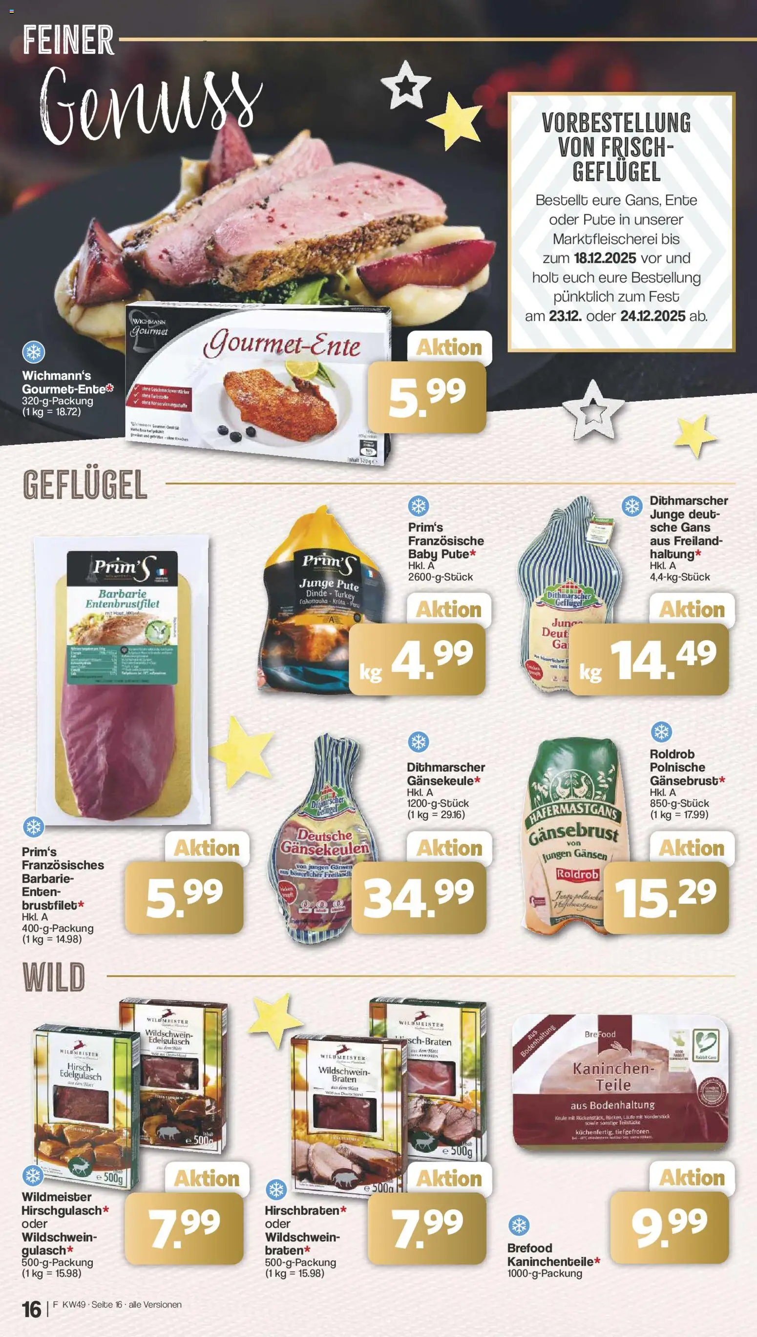 Famila Nordwest Prospekt 	 – gültig ab 01.12.2025 | Seite: 16 | Produkte: Pute, Kaninchen, Ente