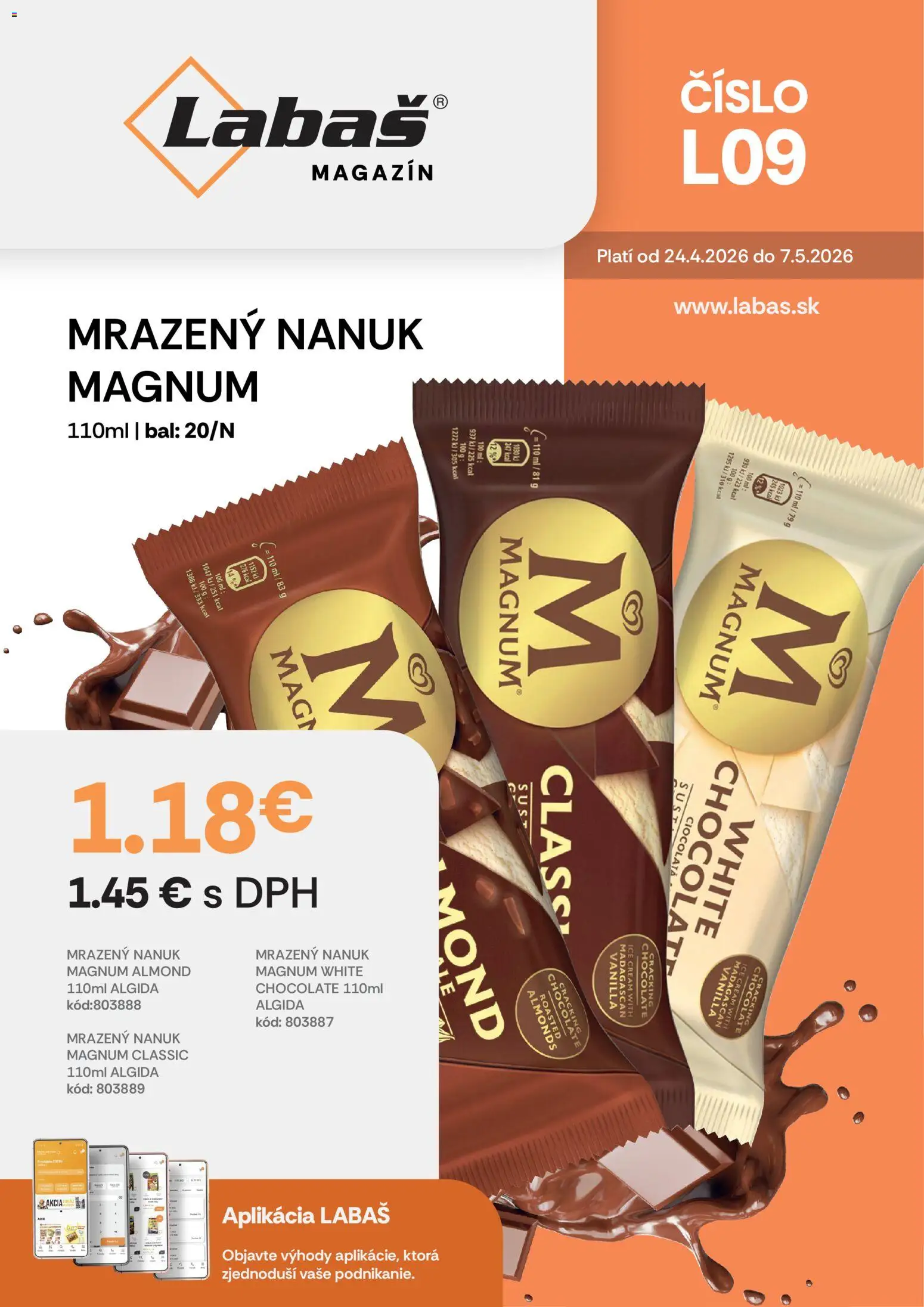 Nové Labaš akcie – leták je platný od 24.04.2026 | Strana: 36 | Produkty: Nanuk, Magnum