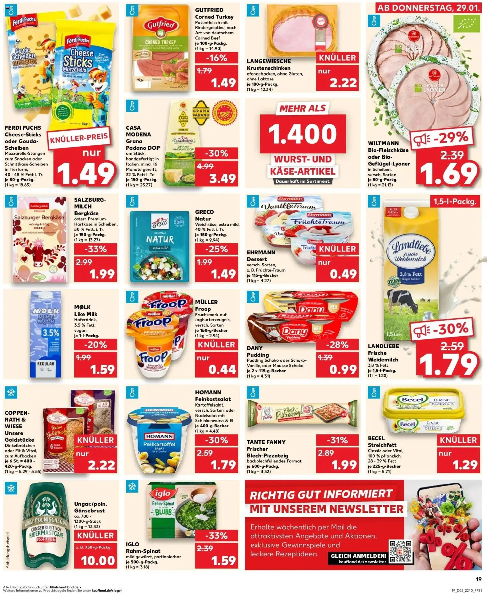 Kaufland prospekt Stuttgart	 – gültig ab 02.02.2026 | Seite: 19 | Produkte: Milch, Mozzarella, Wurst, Brot