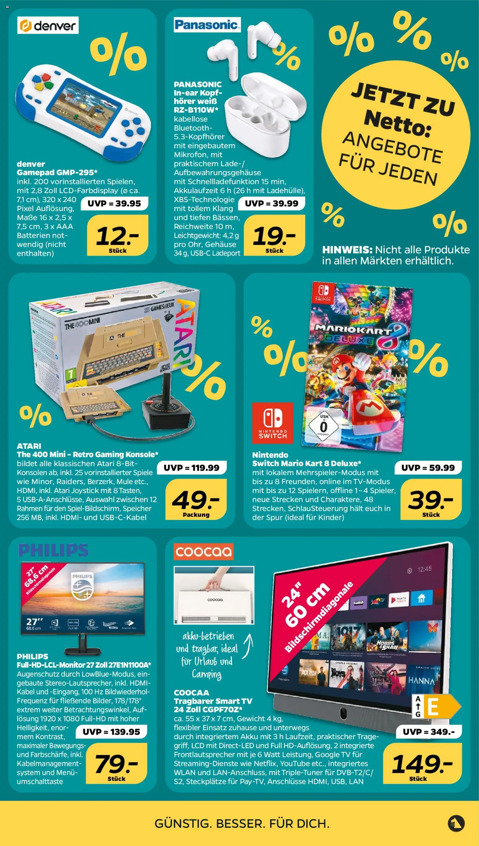 Netto Prospekt 	 – gültig ab 27.04.2026 | Seite: 19 | Produkte: Kabel, Panasonic, Batterien, TV