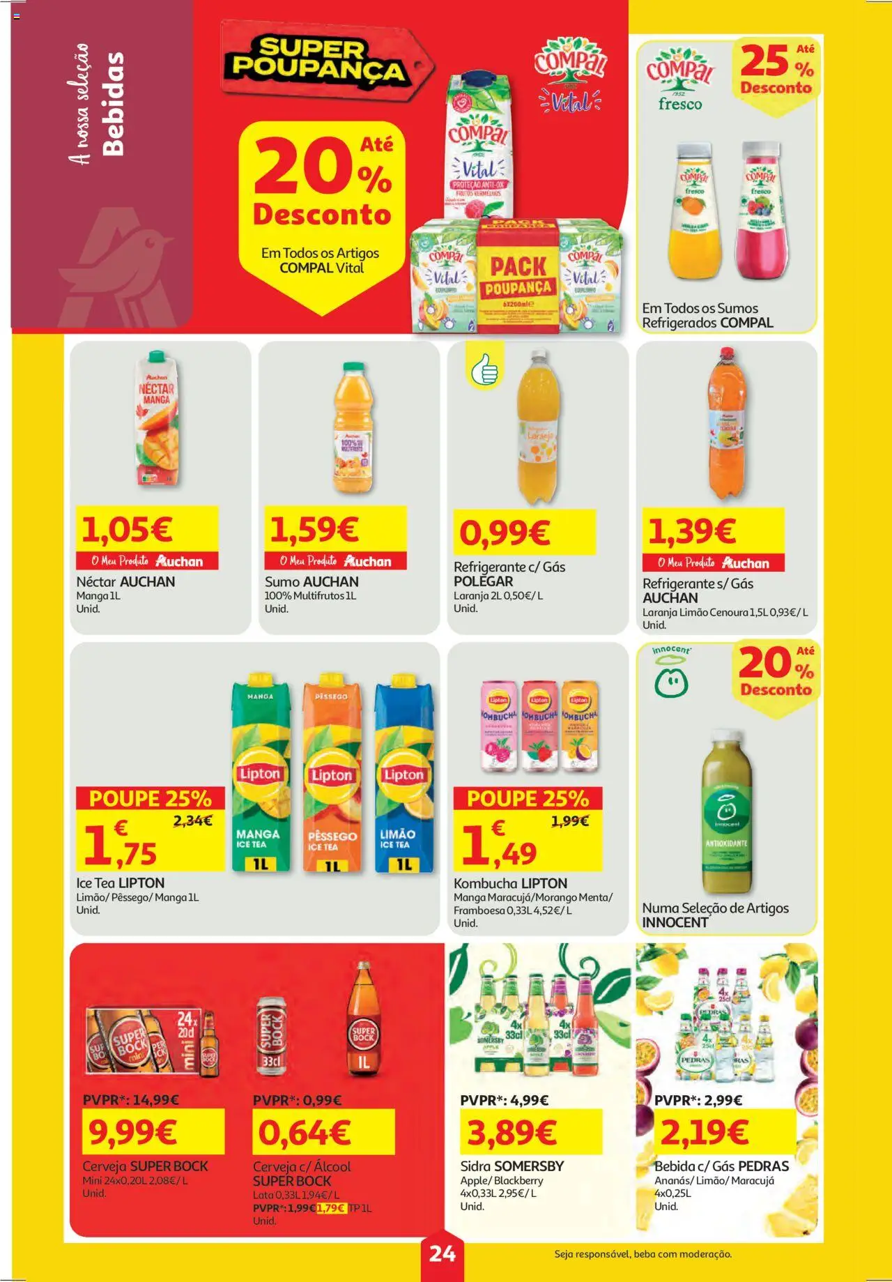 Auchan folheto │ válido de 11.09.2025 | Página: 24 | Produtos: Cerveja, Somersby, Cenoura, Bebida