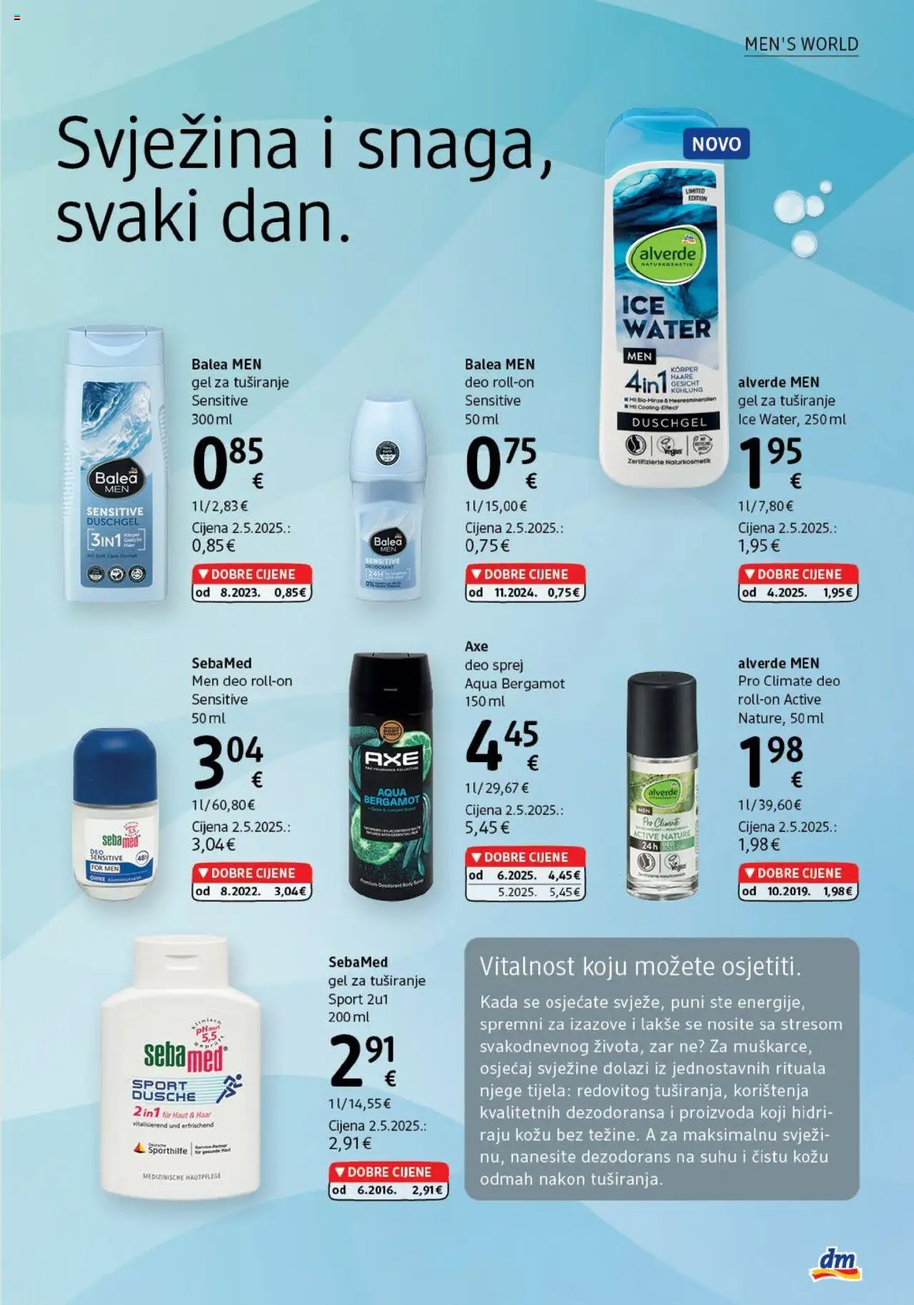 DM katalog | vrijedi od 01.07.2025 | Stranica: 23 | Proizvodi: Med, Gel za tuširanje, Dezodorans, Axe