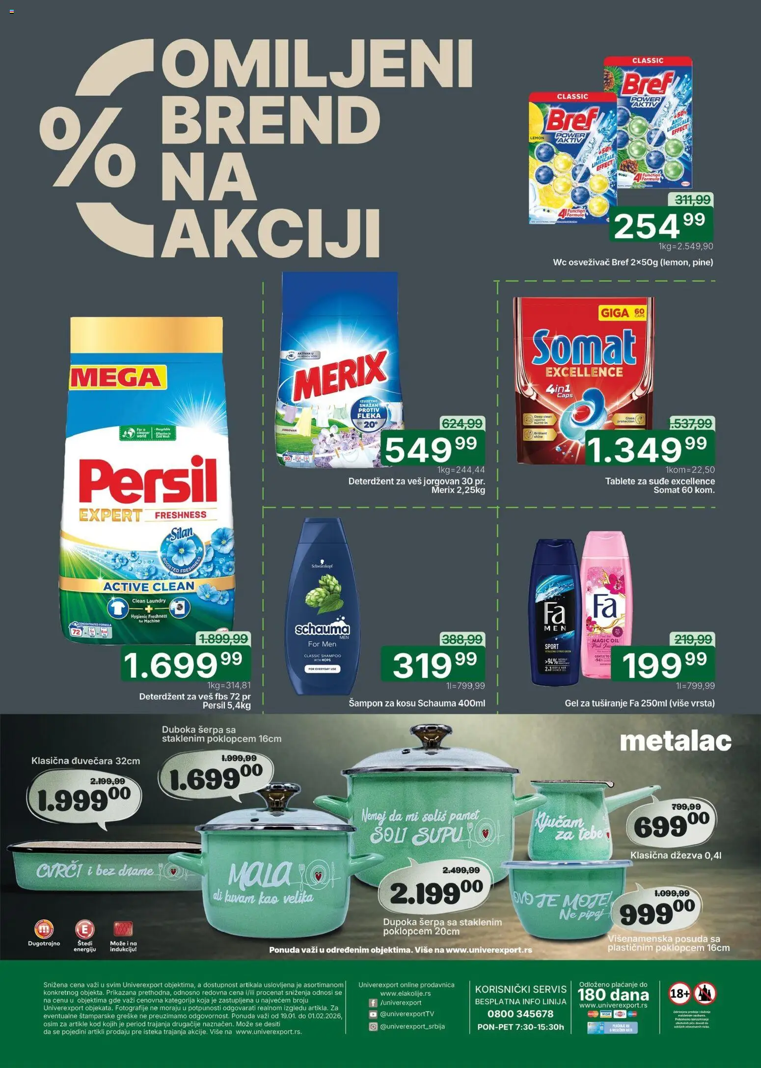 Univerexport katalog - važi od 19.01.2026 | Strana: 32 | Proizvode: Bref, Wc, Šampon, Gel za tuširanje