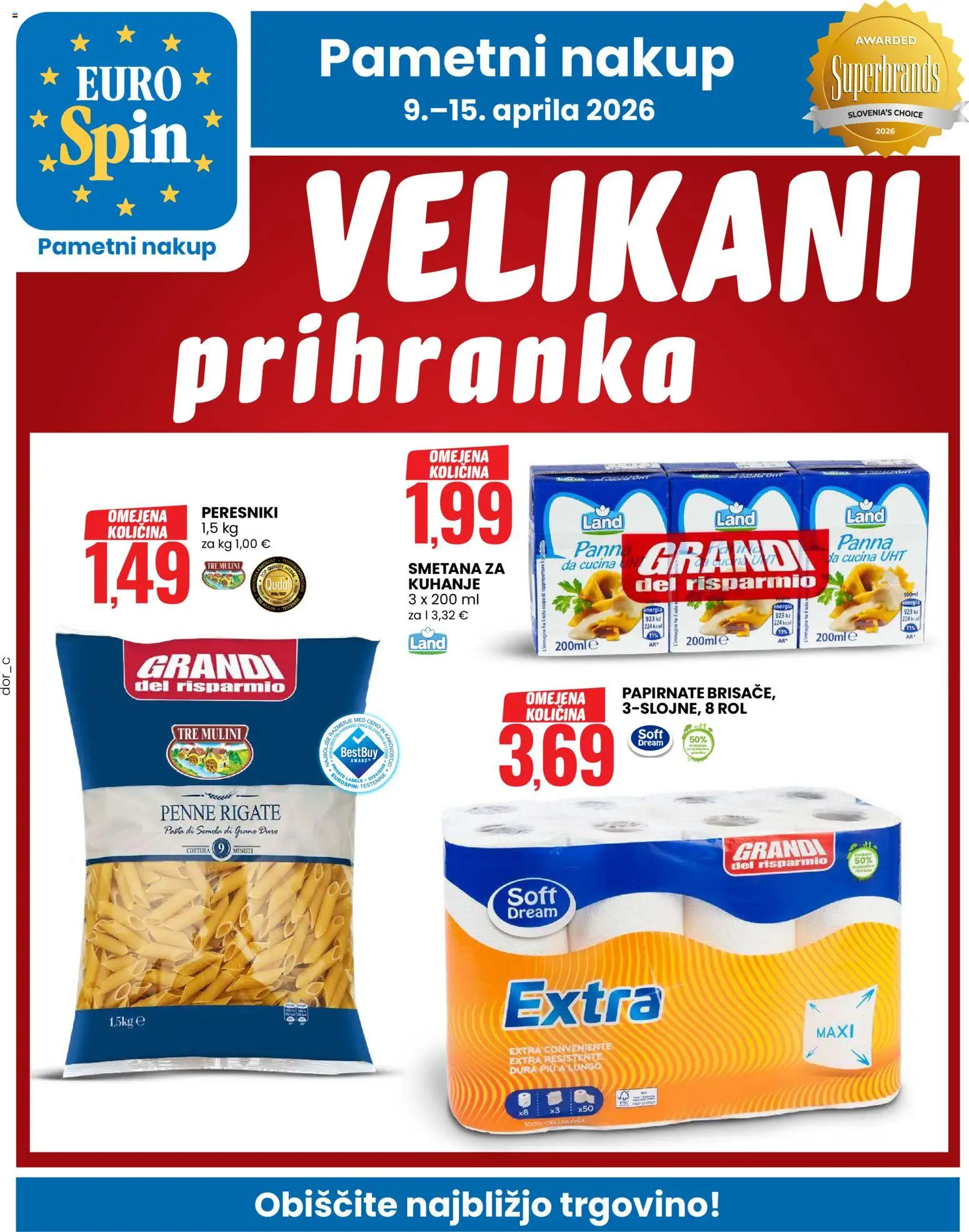 Novi Eurospin katalog ponudbe – veljaven od 09.04.2026 | Stran: 1 | Izdelki: Smetana