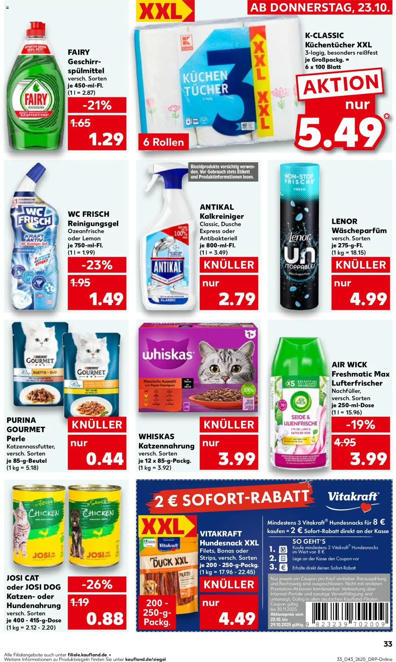 Kaufland prospekt Leipzig	 – gültig ab 23.10.2025 | Seite: 33 | Produkte: Lenor, Dusche, Wc frisch, Whiskas