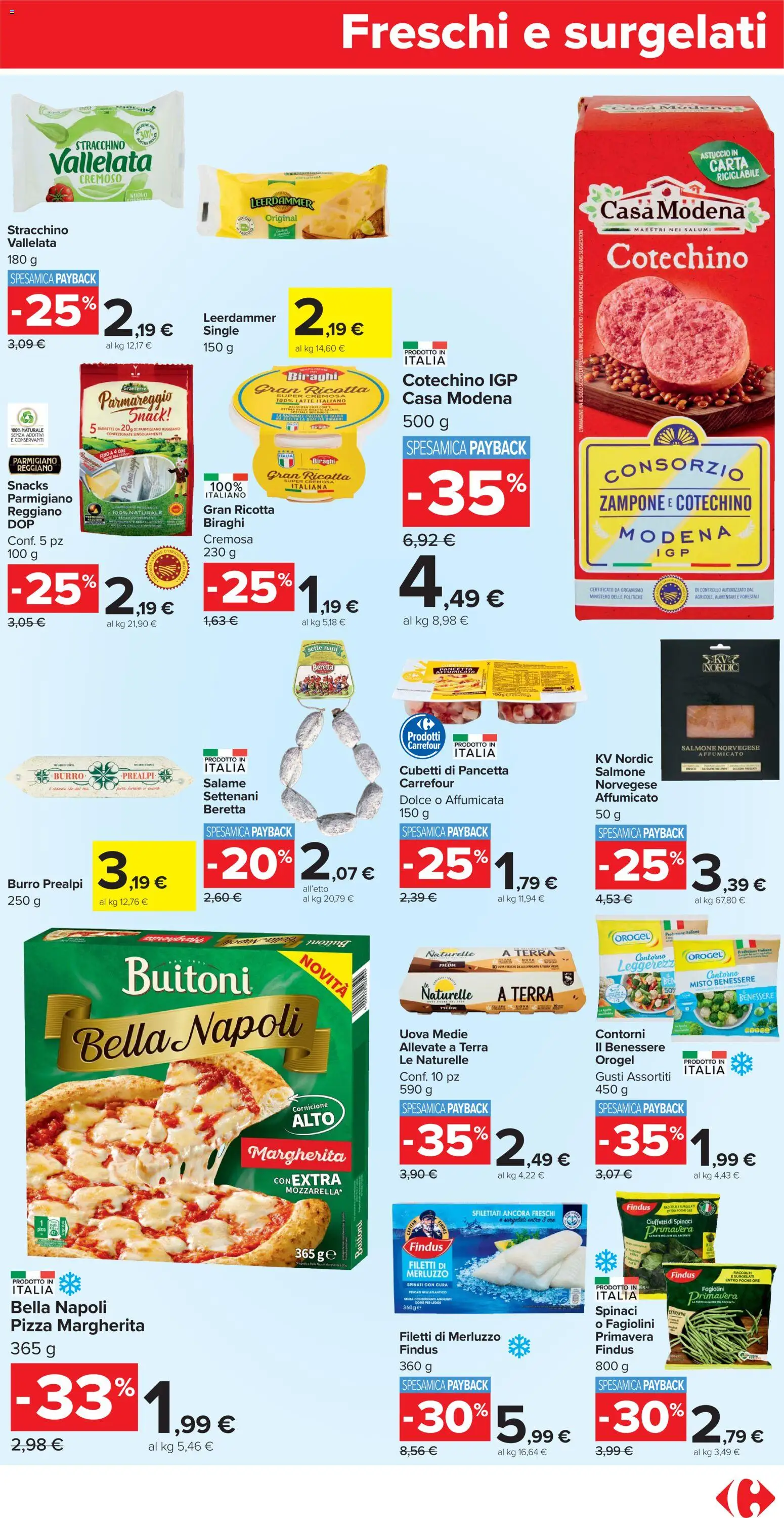 Volantino Carrefour del 04.11.2025 | Pagina: 13 | Prodotti: Pizza, Latte, Stracchino, Parmigiano reggiano