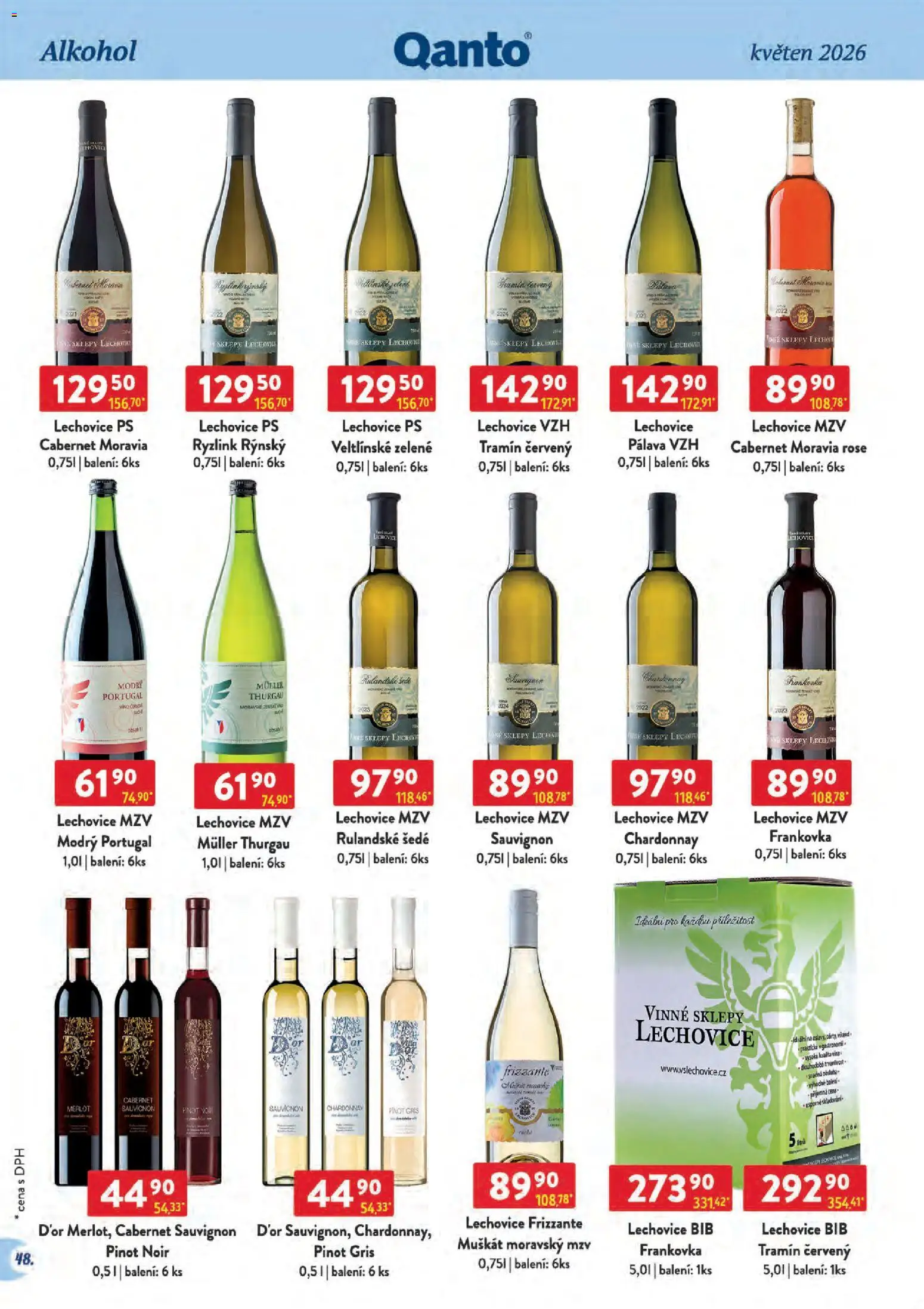 Astur & Qanto leták - Velkoobchod 05/2026 od 01.05.2026 | Strana: 48 | Produkty: Frizzante, Merlot, Pinot Noir, Tramín červený