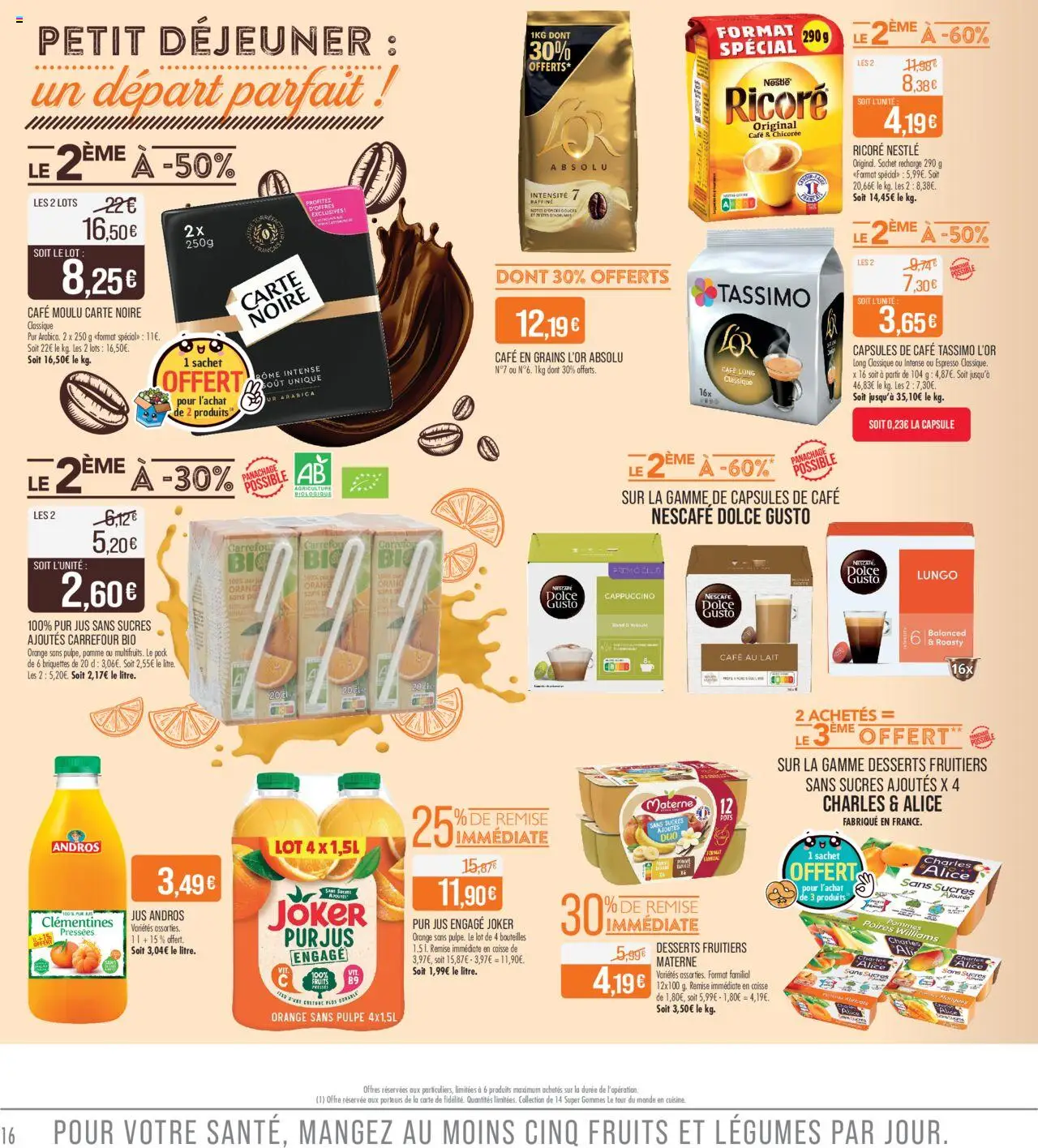  | Page: 16 | Produits: Tassimo, Orange, Café moulu, Pommes
