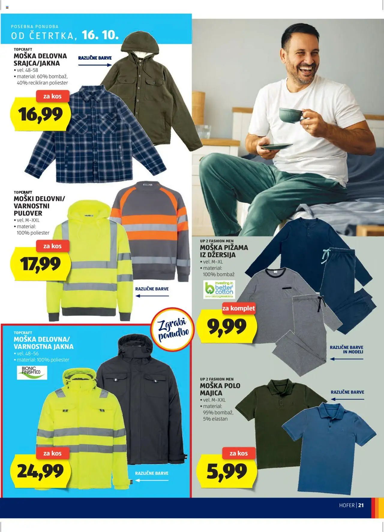 Hofer SI katalog | vrijedi od 09.10.2025 | Stranica: 21 | Proizvodi: Majica, Jakna