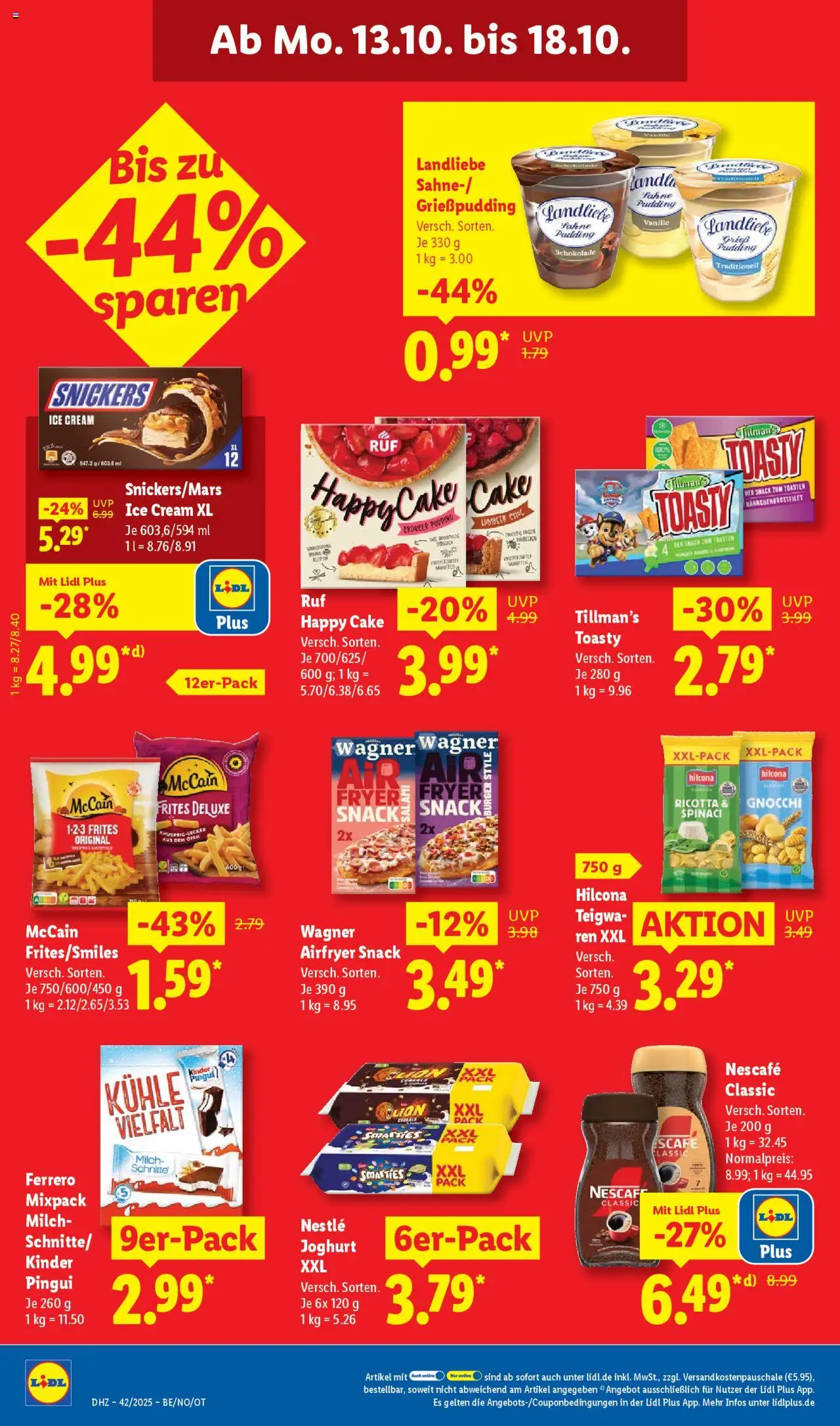 Lidl Prospekt Holzminden – gültig ab 13.10.2025 | Seite: 18 | Produkte: Joghurt, McCain, Pudding, Snickers