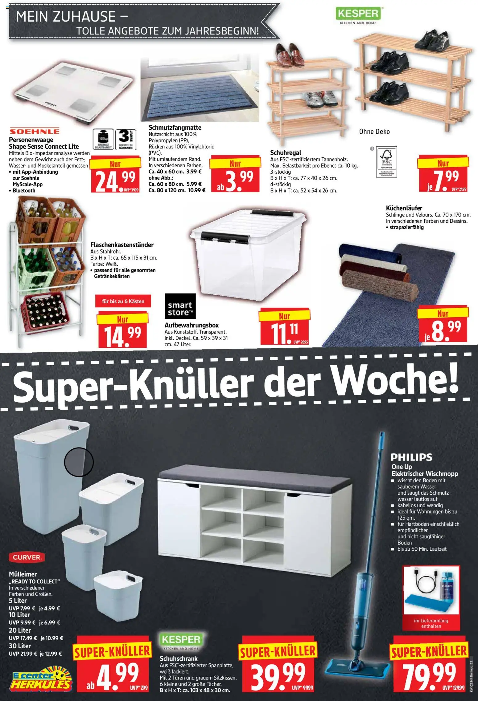 HERKULES Prospekt 	 – gültig ab 05.01.2026 | Seite: 22 | Produkte: Philips, Gewicht, Schuhregal, Personenwaage