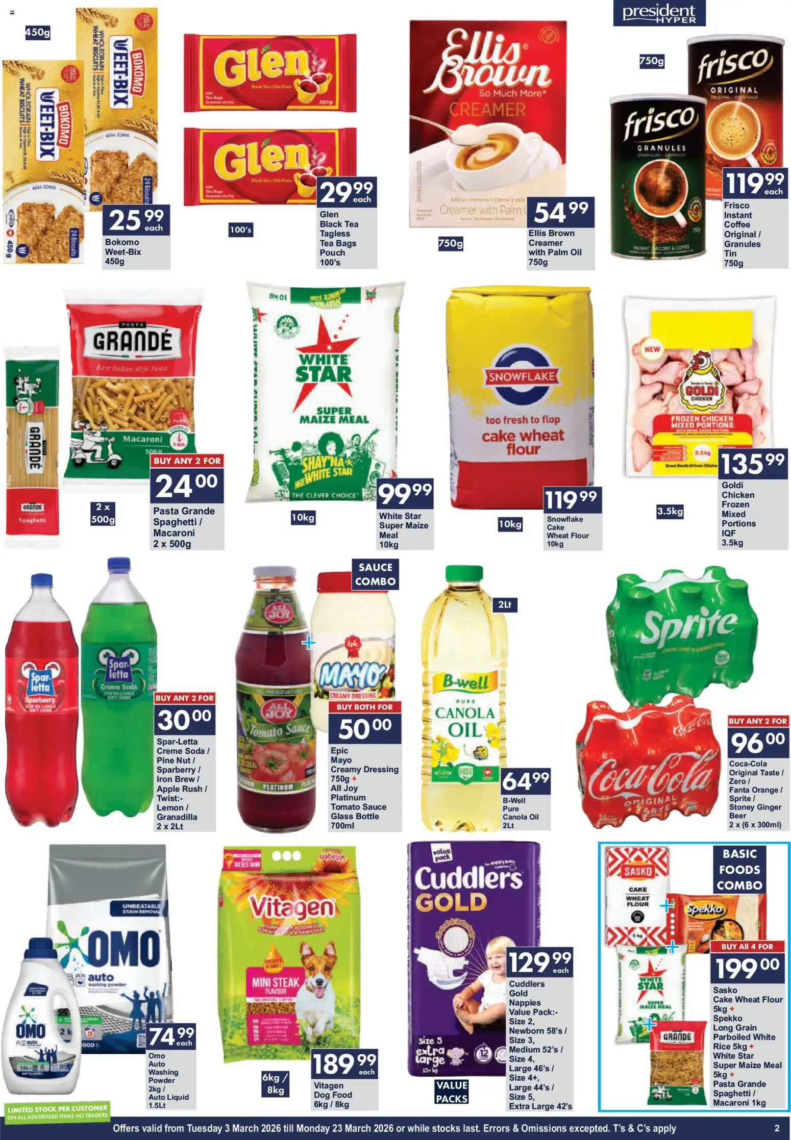 New President Hyper catalogue – valid from 03.03.2026 | Page: 2 | Products: Cake, Rice, Tomato sauce, Dressing