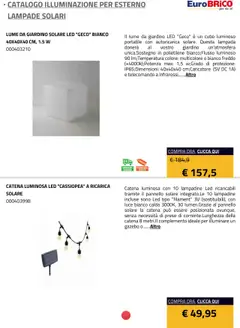 Anteprima del volantino Eurobrico Illuminazione da esterno Lampade Solari catalogo valido a partire dal 23.07.2025 | Pagina: 11 | Prodotti: Telecomando, Gazebo, Lampada