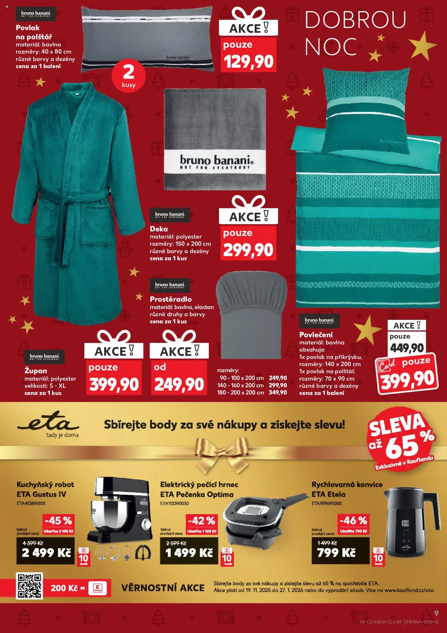 Kaufland leták - Praha 4 od 17.12.2025 | Strana: 9 | Produkty: Povlak na polštář, Rychlovarná konvice, Prostěradlo, Barvy