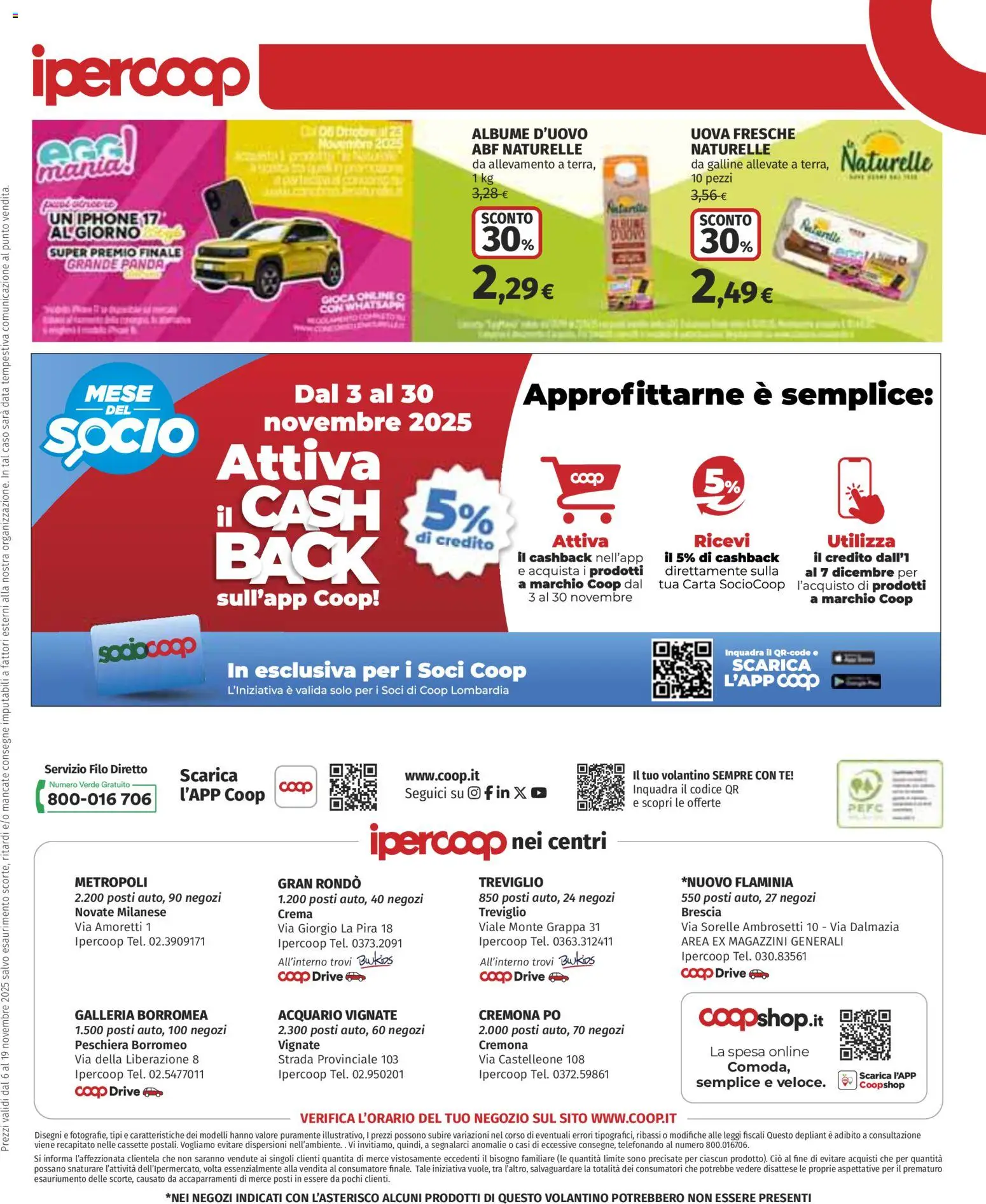 Volantino Ipercoop del 06.11.2025 | Pagina: 49 | Prodotti: Uova, Iphone, Data, Grappa