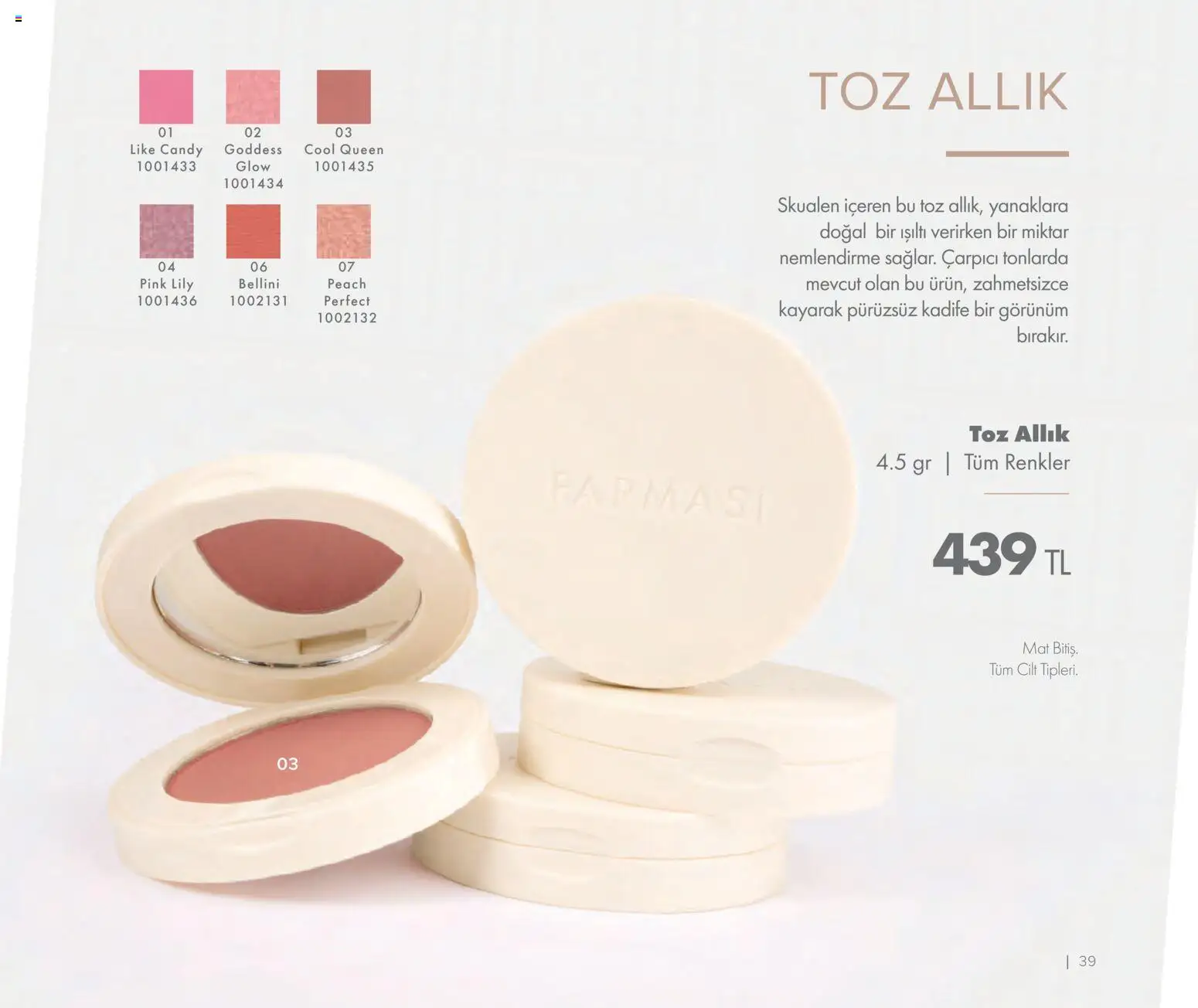 Farmasi Katalog - 01.11.2025 tarihinden itibaren geçerlidir | Sayfa: 39