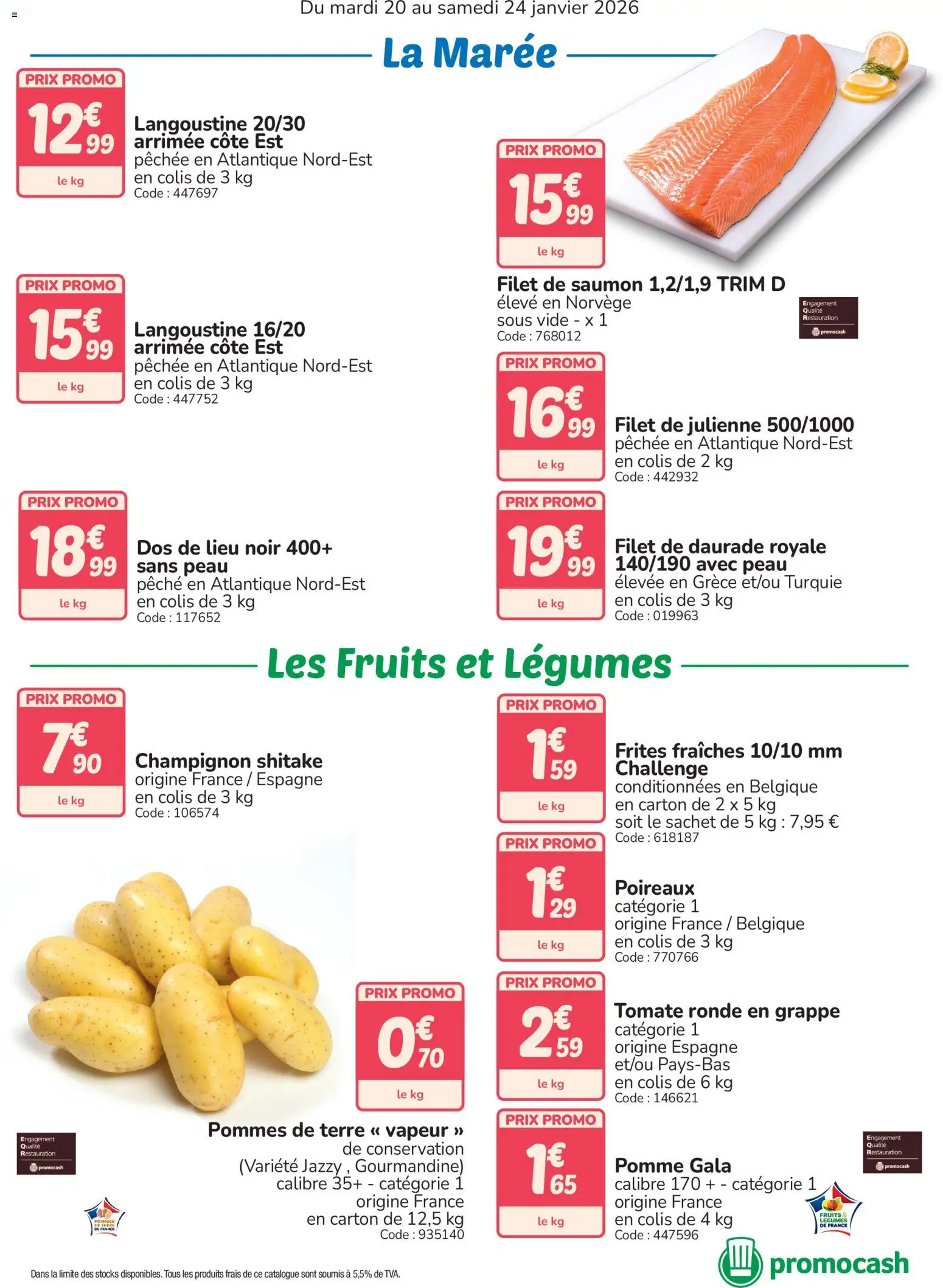 {H1} | Page: 2 | Produits: Poireaux, Champignon, Saumon, Pommes de terre