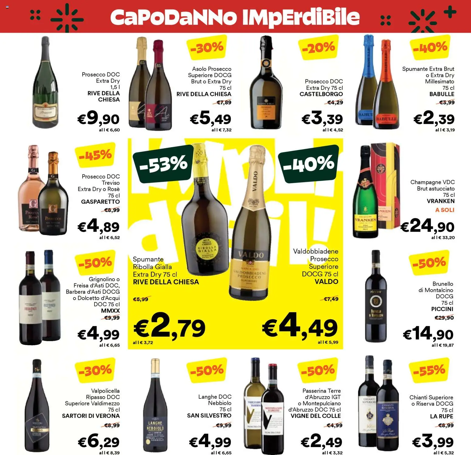Volantino Unes del 31.12.2025 | Pagina: 13 | Prodotti: Prosecco, Spumante, Champagne