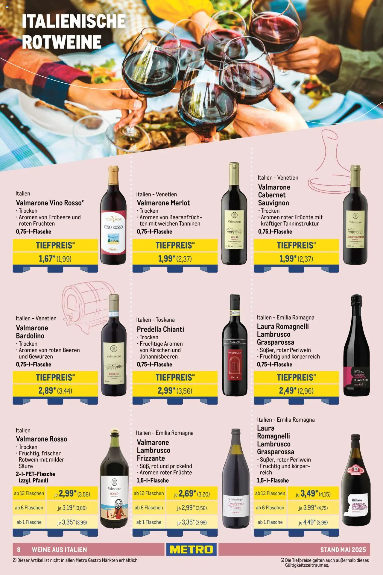 Metro Hauswein-Katalog - gültig ab dem 01.05.2025 | Seite: 8 | Produkte: Rotwein, Merlot, Kirschen