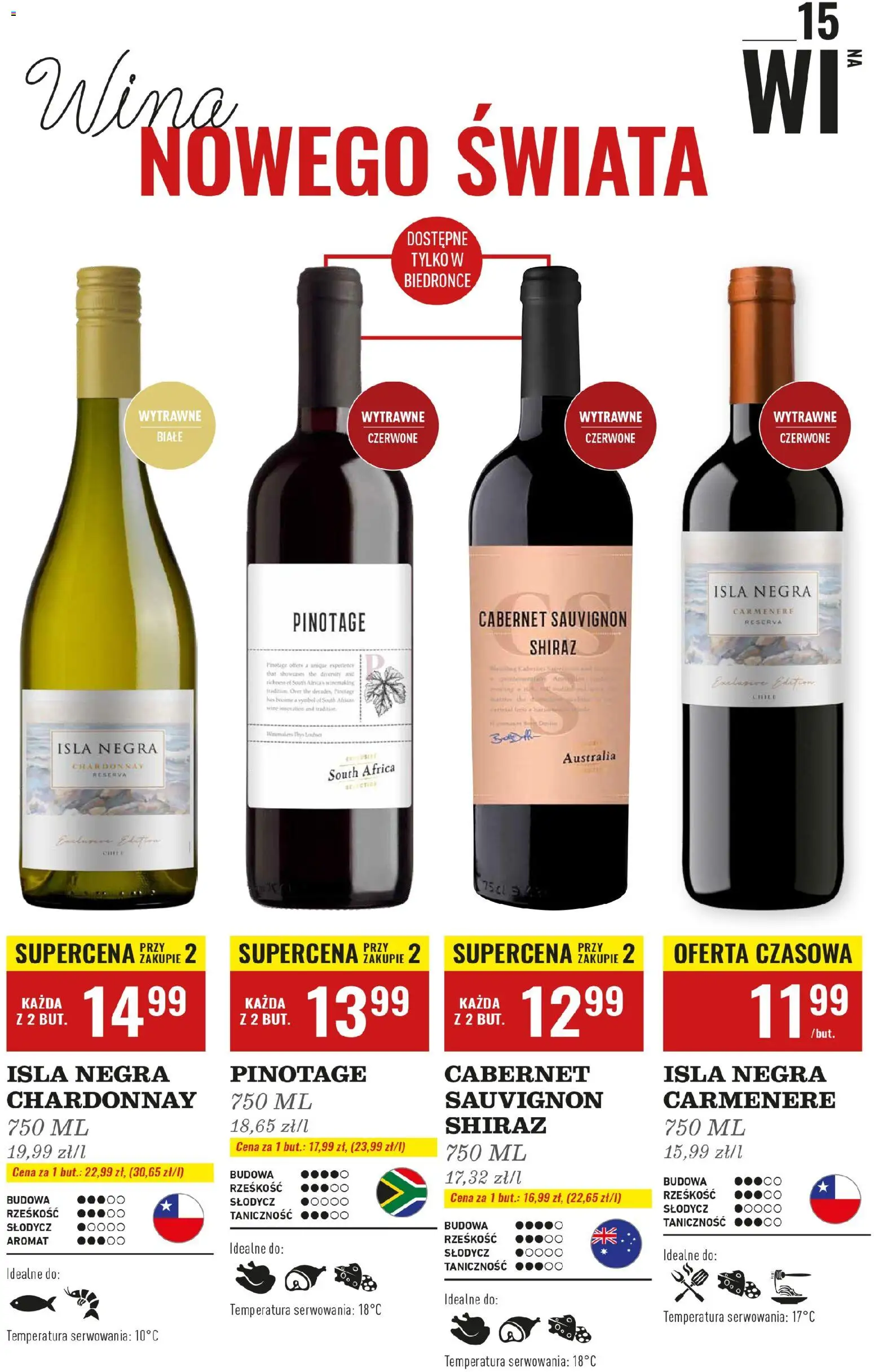 Biedronka gazetka - Czas na toast od 03.11.2025 | Strona: 15 | Produkty: Chardonnay