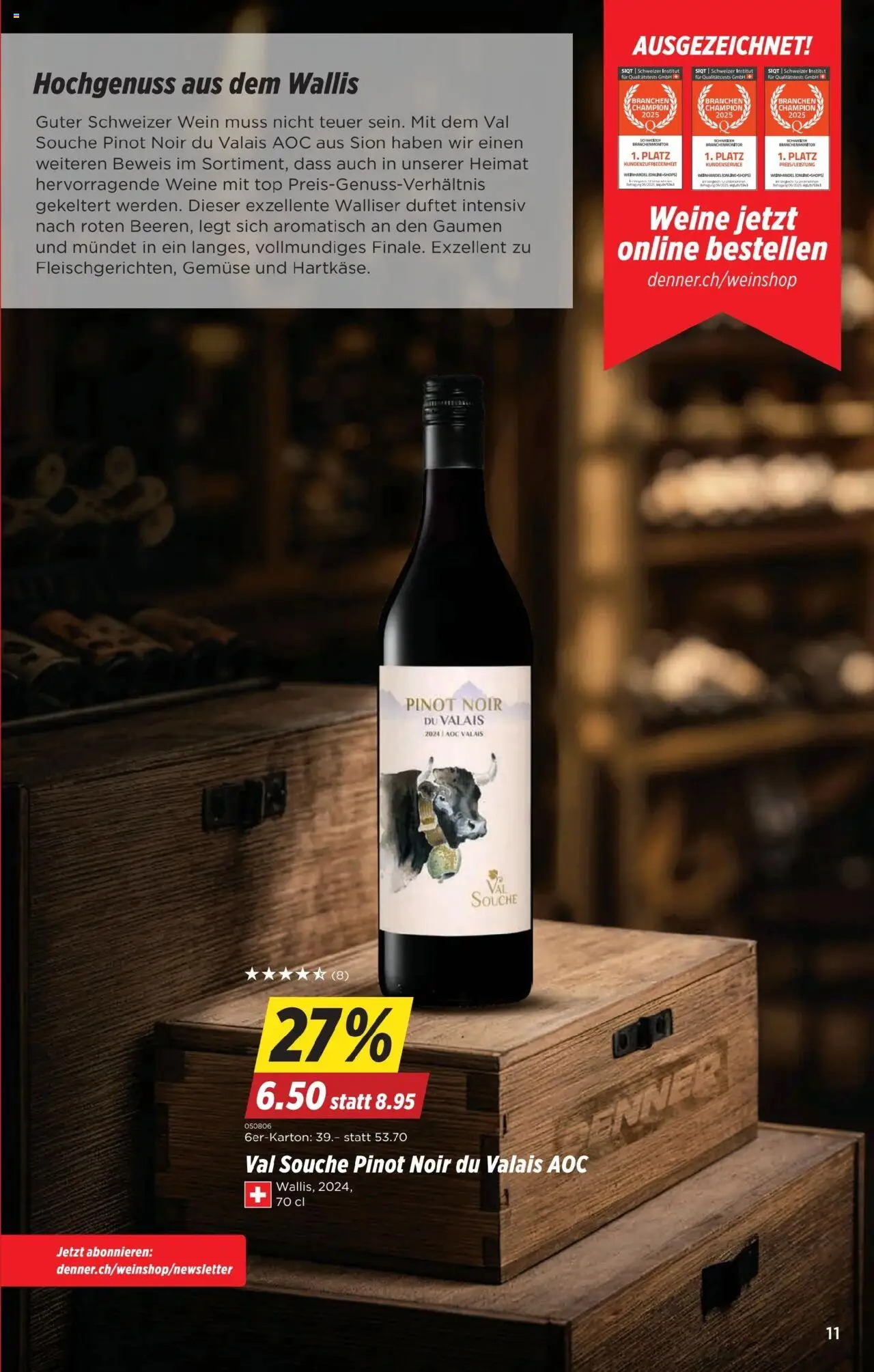 Denner Aktionen ab 26.08.2025 | Seite: 11 | Produkte: Wein, Gemüse, Top