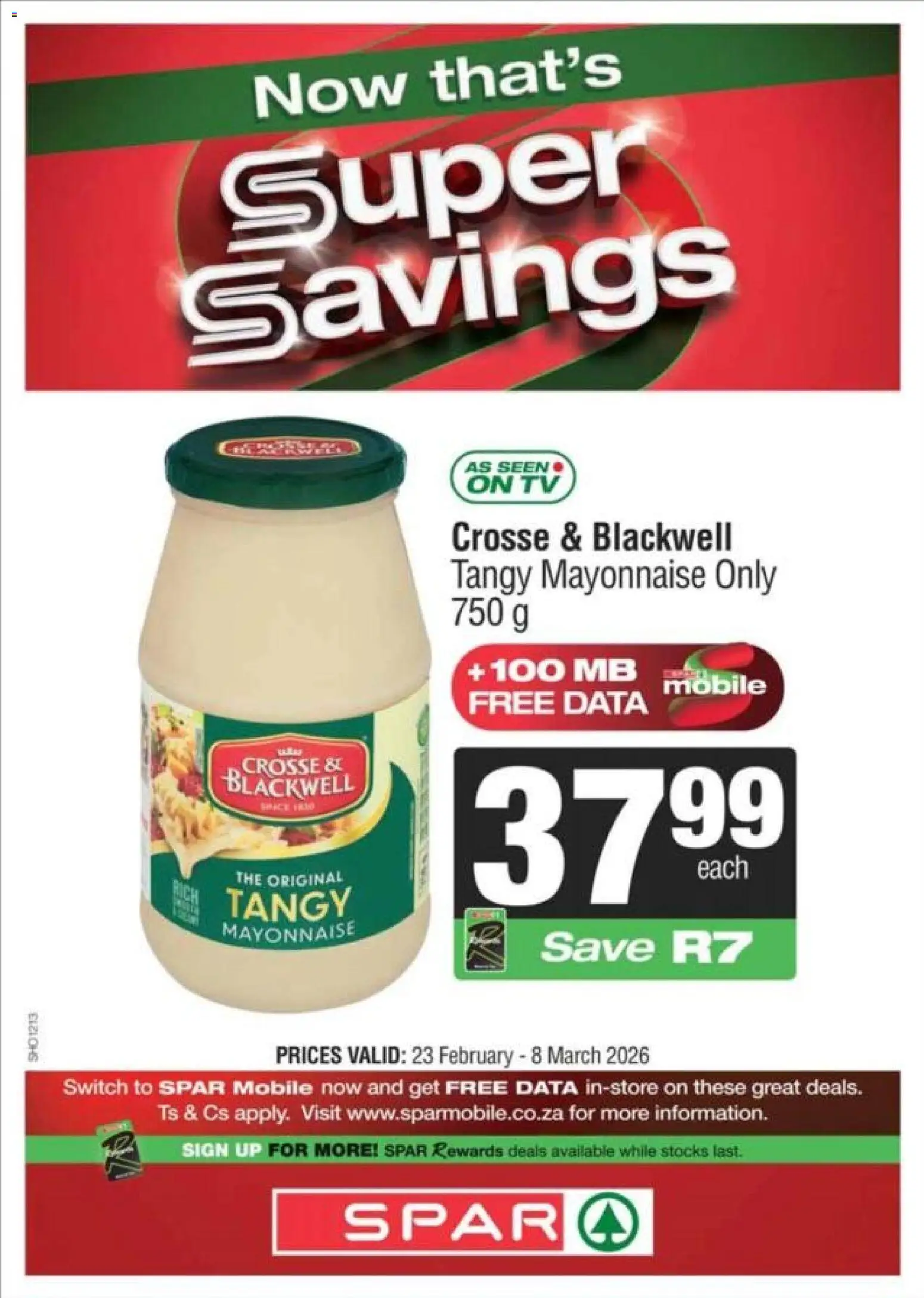 New Spar catalogue – valid from 23.02.2026 | Page: 13 | Products: Data, TV, Switch, Mayonnaise