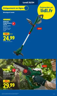 LIDL - Prévisualisation de PARKSIDE Coupe-bordures sans fil, Longueur réglable: 90,5-114 cm, Diamètre du cercle de coupe: 25 cm., L'unité. valide à partir de 16.04.2026 | Page: 61