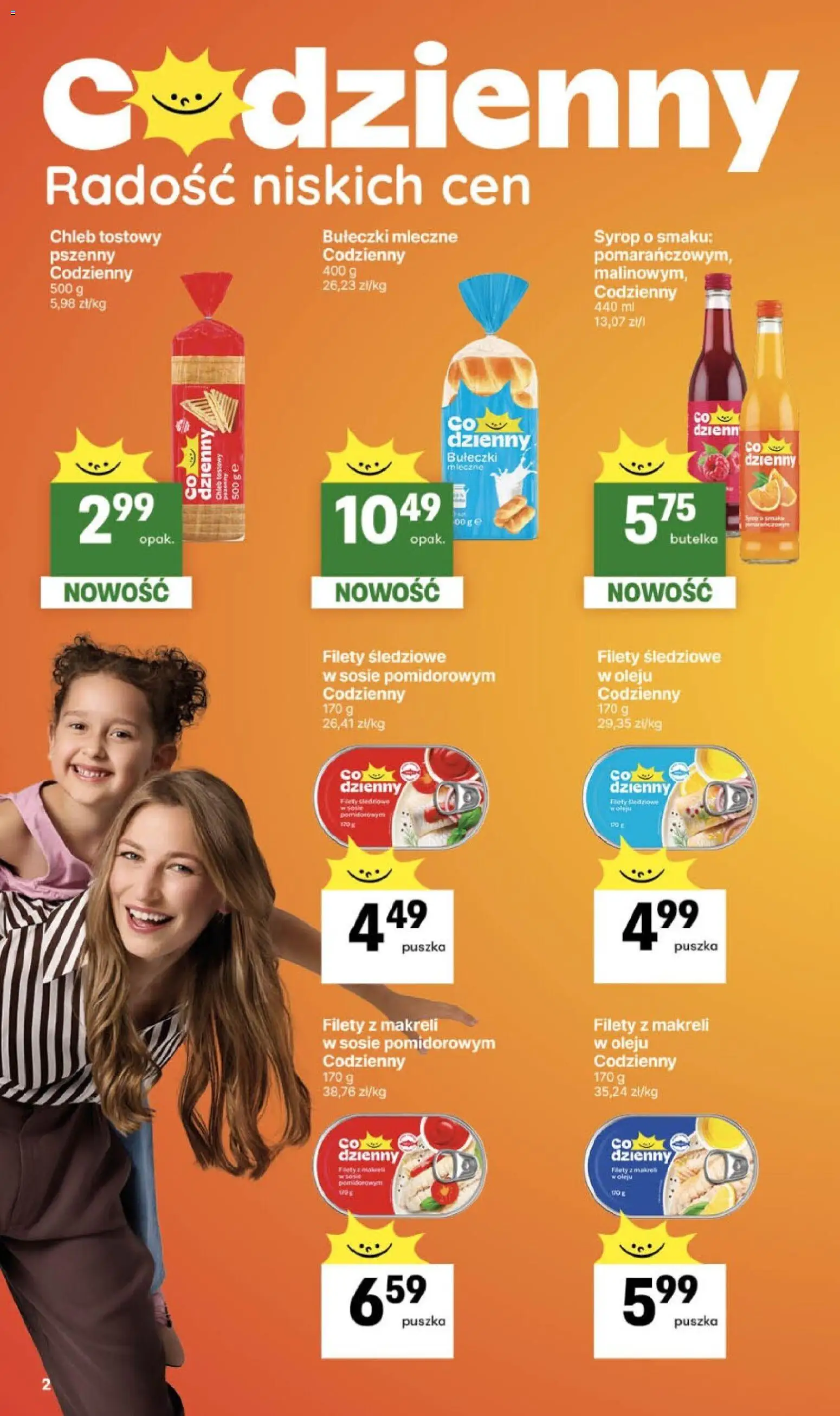 Delikatesy Centrum Gazetka od 19.02.2026 | Strona: 2 | Produkty: Syrop, Chleb tostowy, Filety z makreli w sosie pomidorowym, Chleb