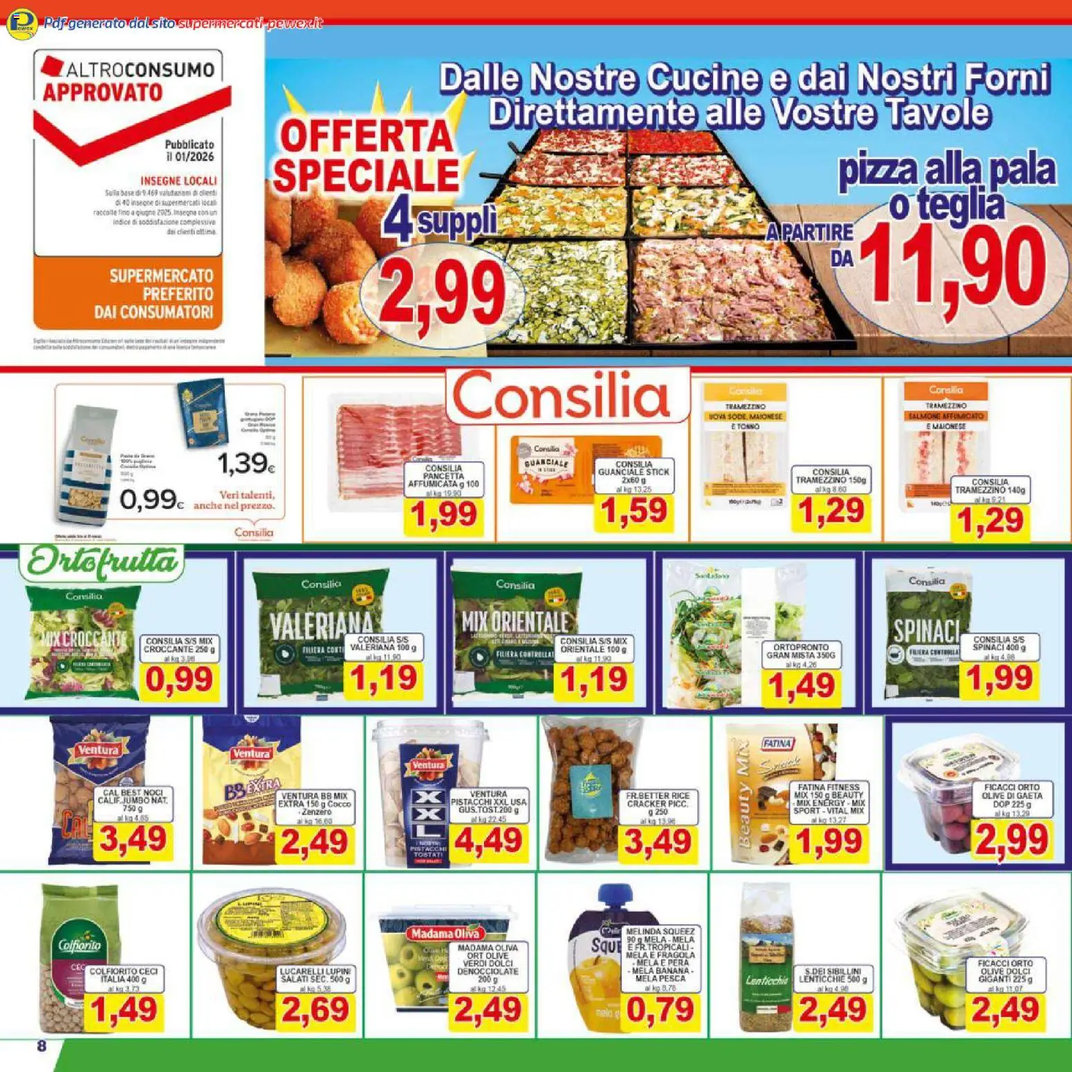 Volantino Pewex del 06.03.2026 | Pagina: 8 | Prodotti: Cucine, Spinaci, Pera, Cocco