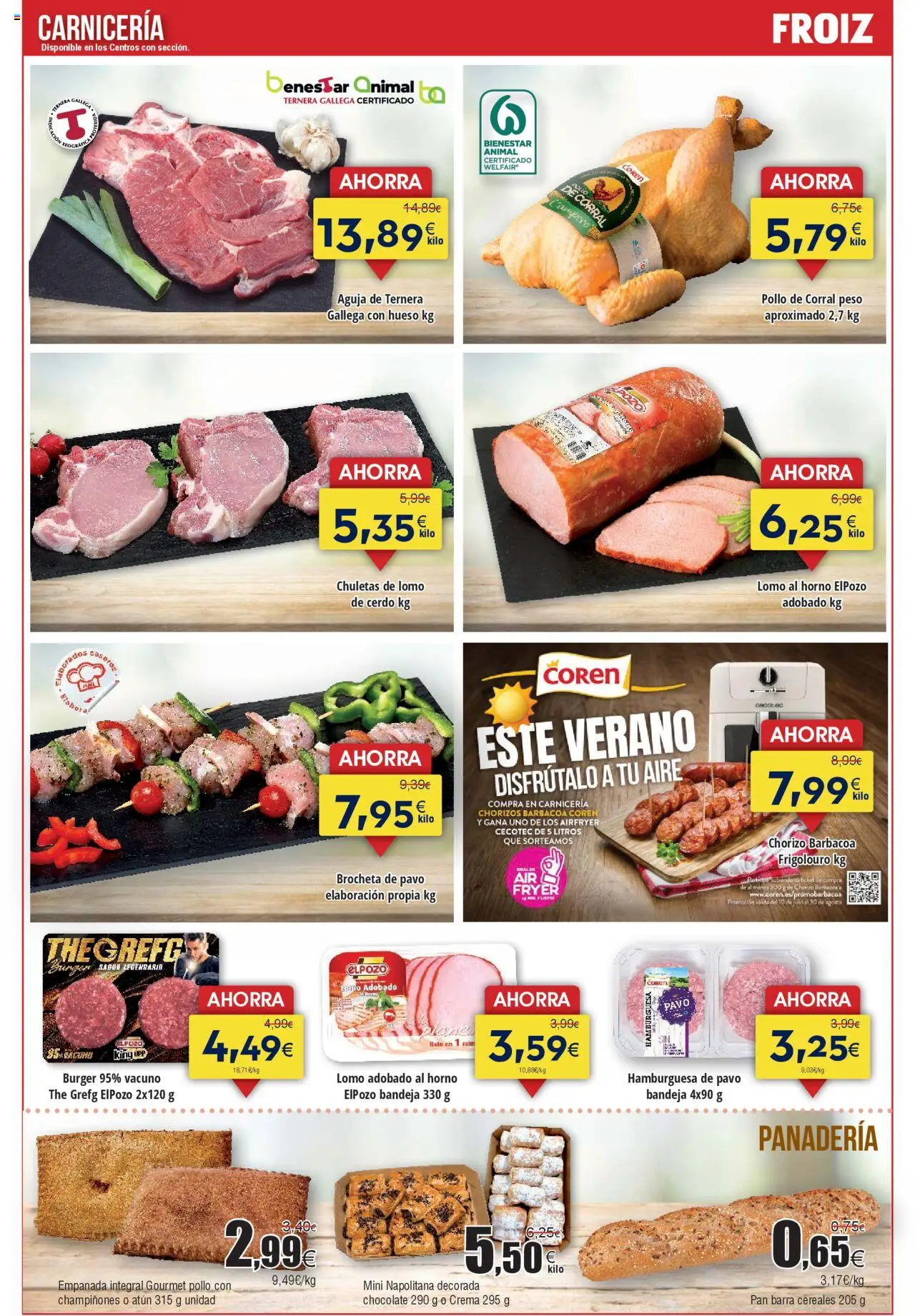 Froiz folleto │ válido desde el 12.08.2025 | Página: 3 | Productos: Cerdo, Crema, Panadería, Bandeja
