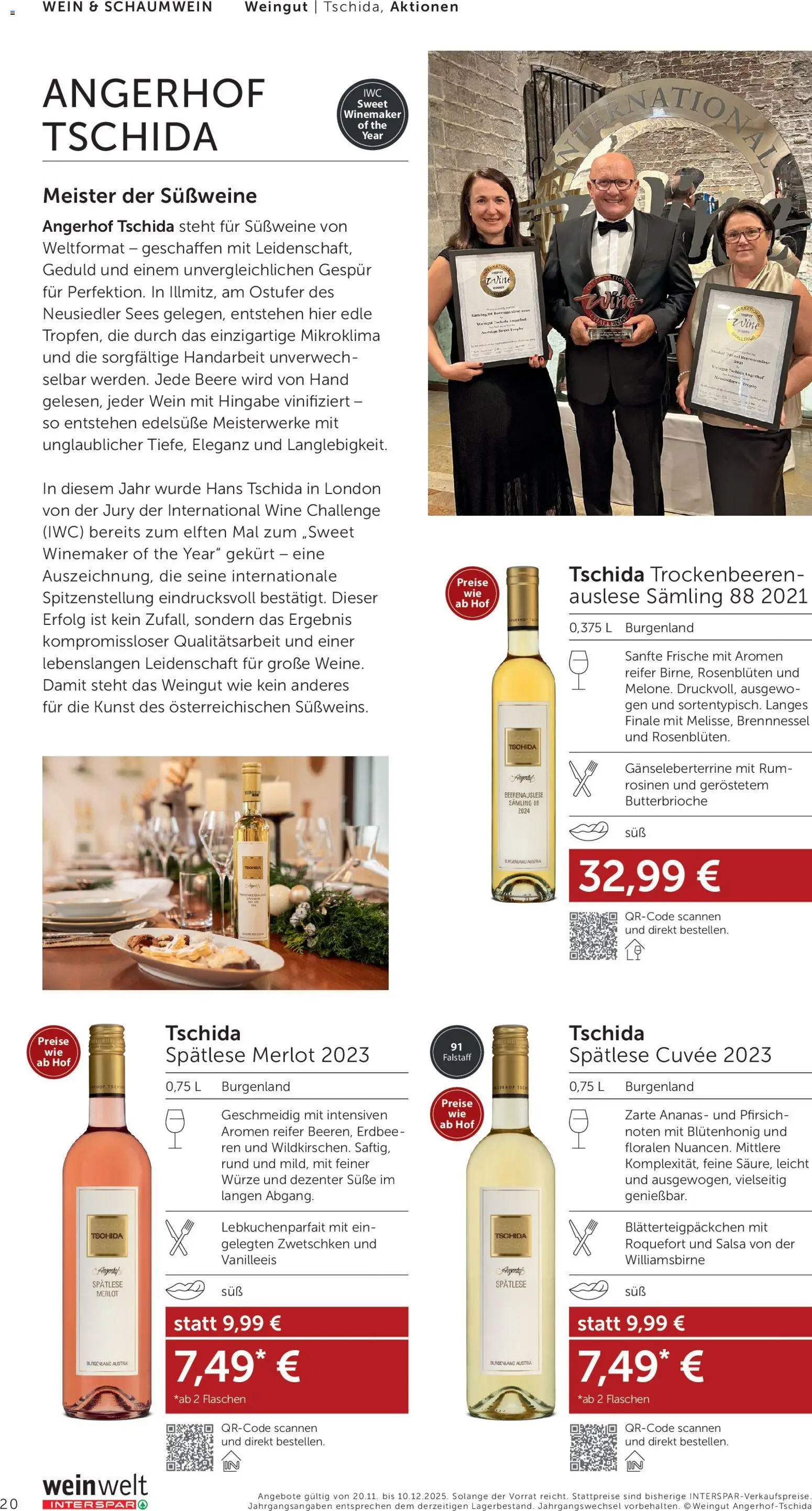 Interspar Wein Welt gültig ab 20.11.2025 | Seite: 20 | Produkte: Rosinen, Pfirsich, Wein, Ananas