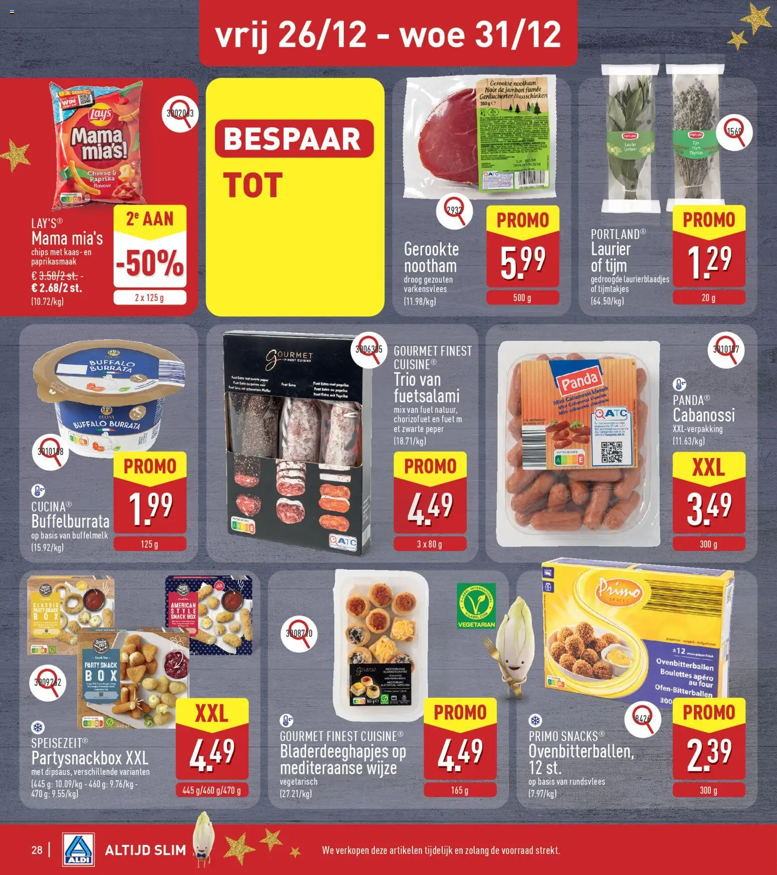 {H1} | Pagina: 28 | Producten: Varkensvlees, Chips, Peper, Kaas