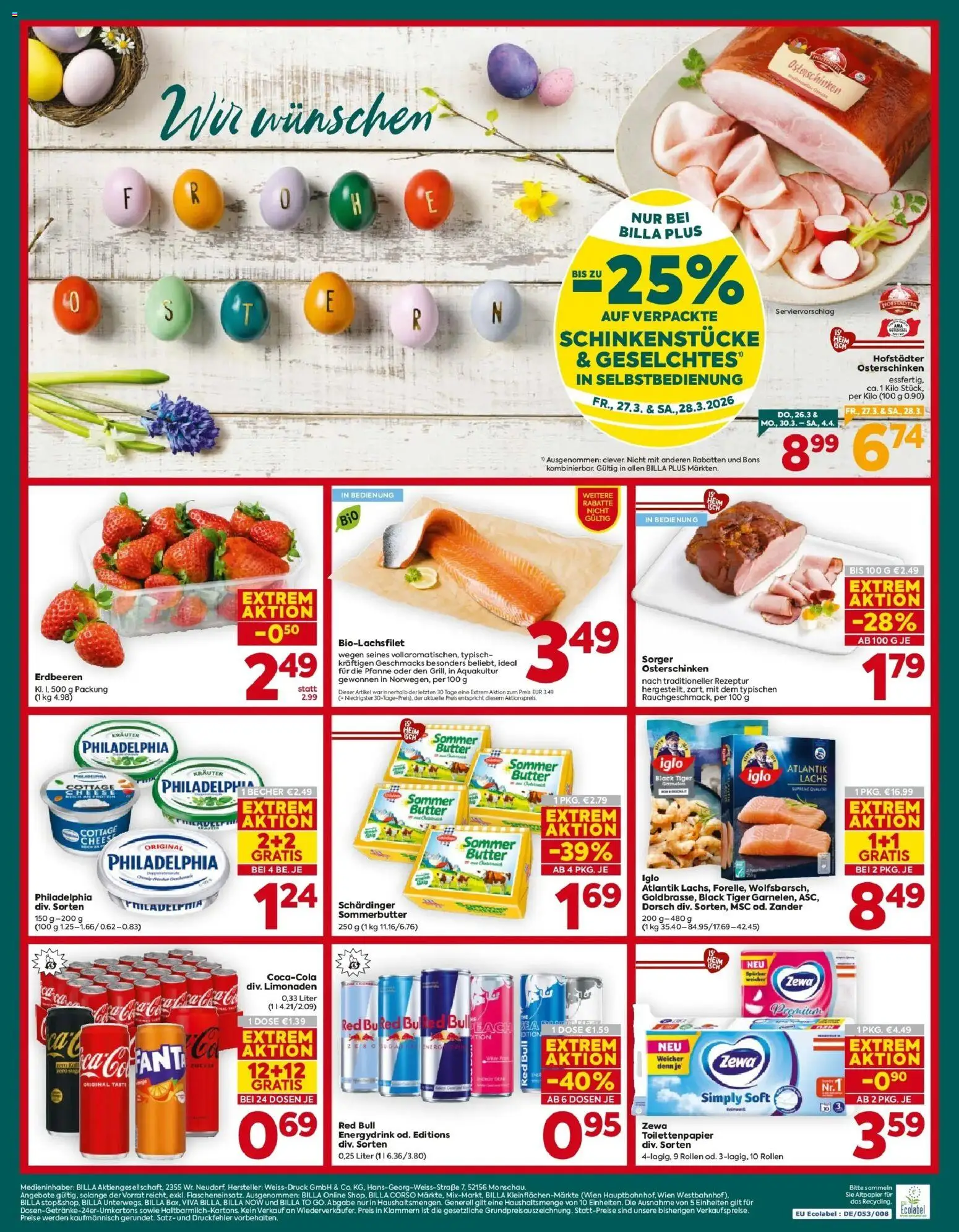 Billa Plus Flugblatt -Tirol gültig ab 26.03.2026 | Seite: 20 | Produkte: Erdbeeren, Butter